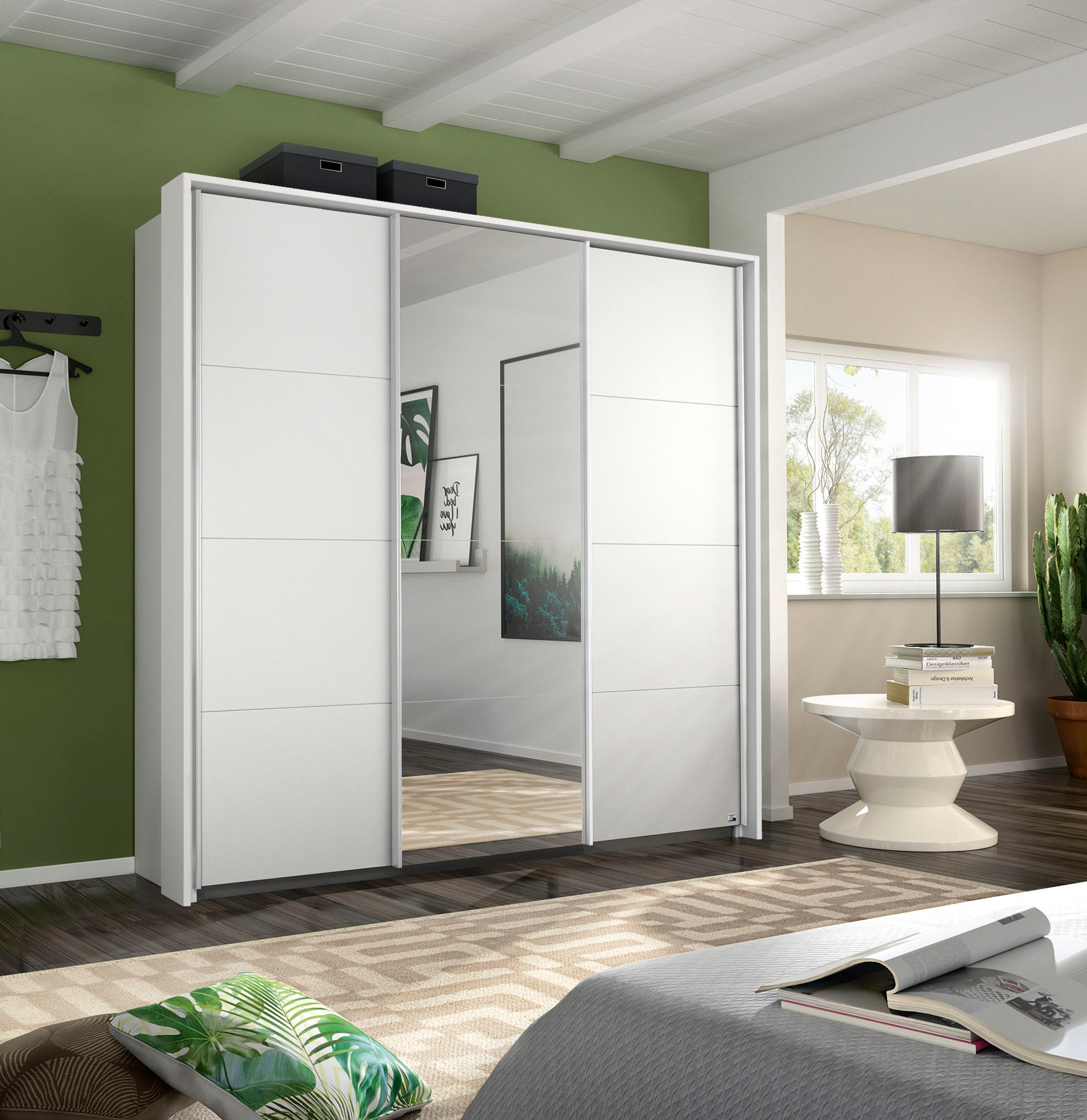 rauch Schwebetürenschrank »Kleiderschrank Schrank Garderobe Schlafzimmerschrank Ankleide KEPAN« optional mit Beleuchtung, Breiten: 211-368 cm, Höhen 213/233 cm,  inkl. Schubladeneinsatz und Passepartout MADE IN GERMANY