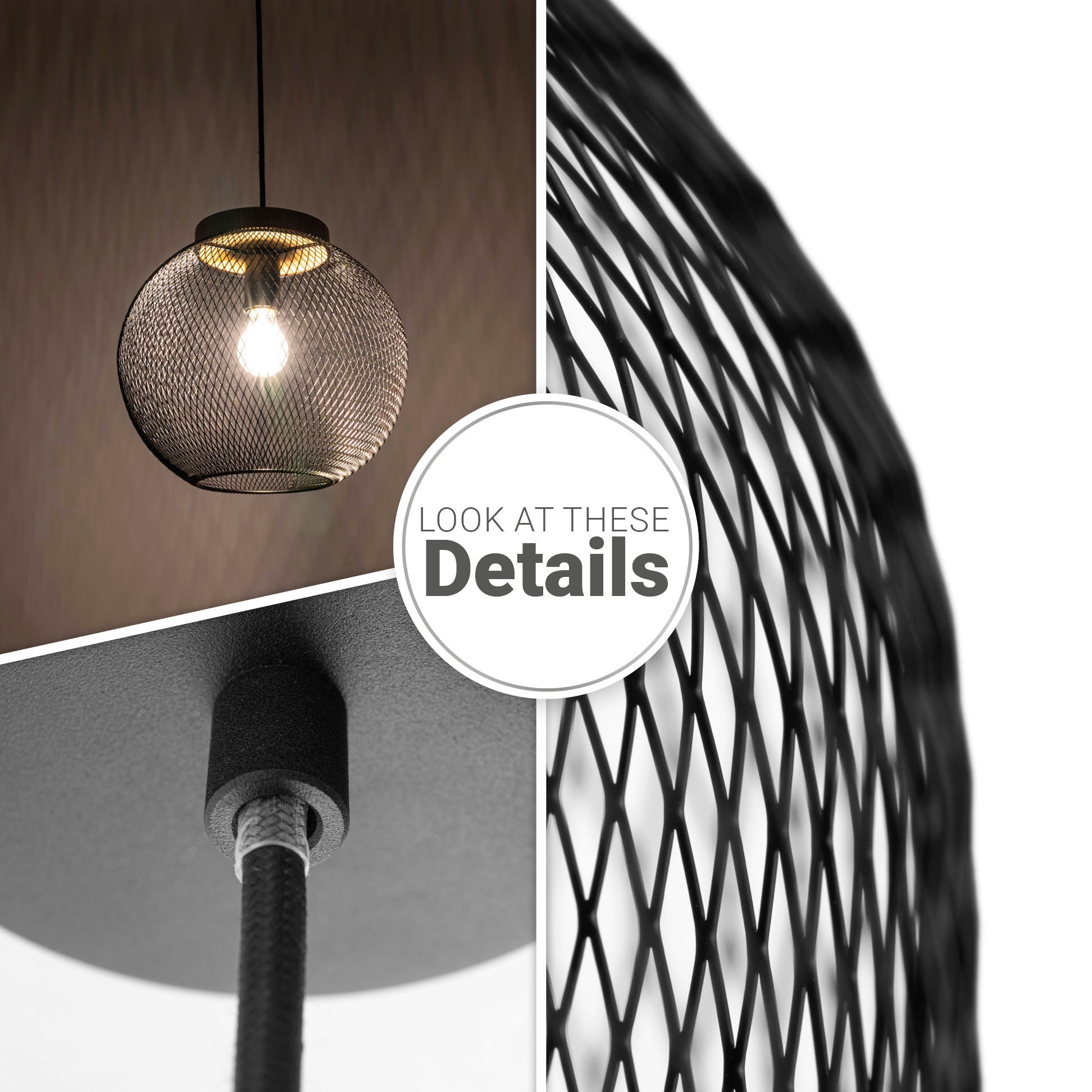 Paco Home Pendelleuchte »TRAPU«, Leuchtmittel E27 | ohne Leuchtmittel, Esszimmer Lampe Vintage Hängeleuchte Holz Metall Korblampen E27