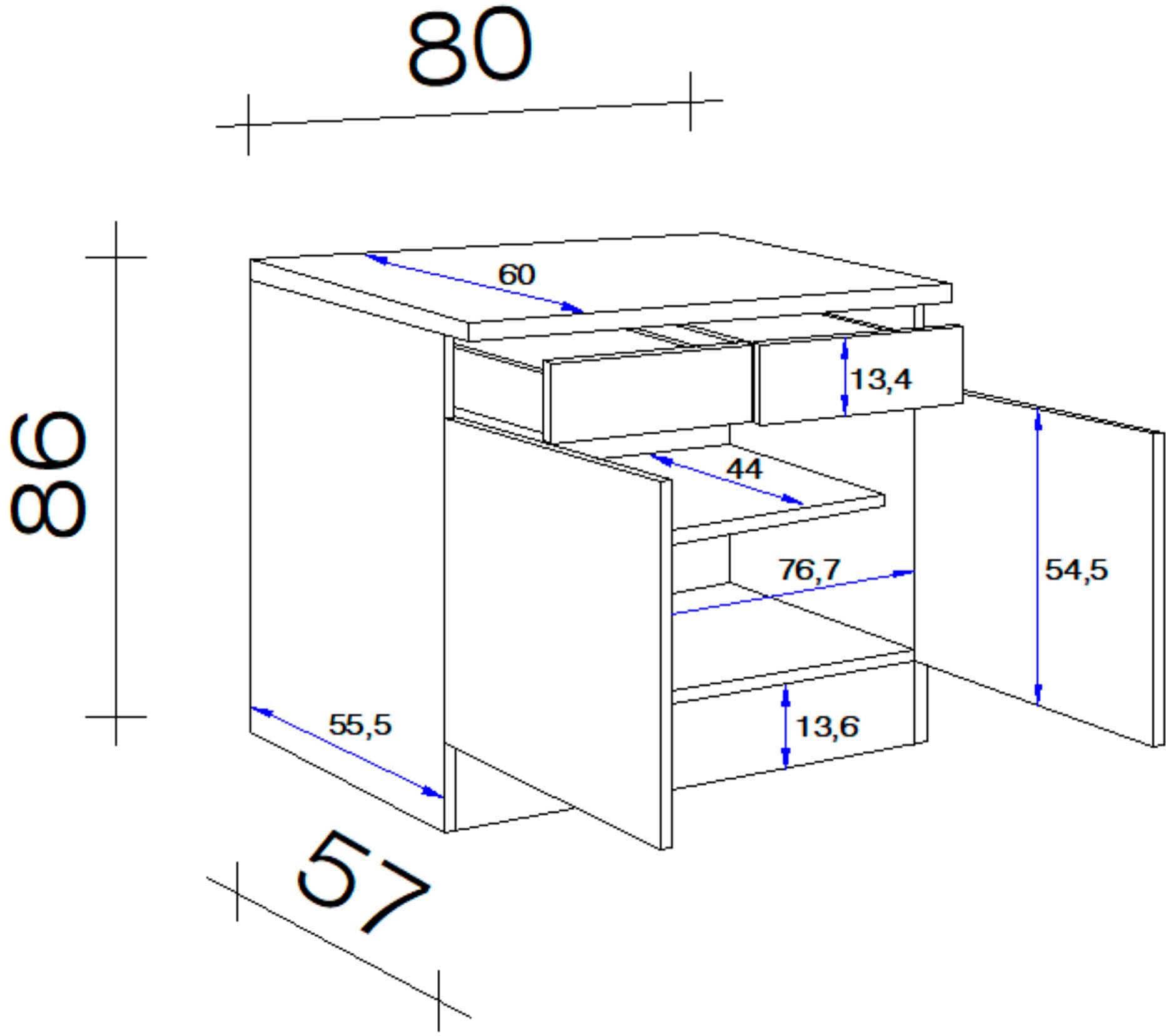 Flex-Well Unterschrank »Nepal«, (B x H x T) 80 x 85/86 x 60 cm, für viel Stauraum