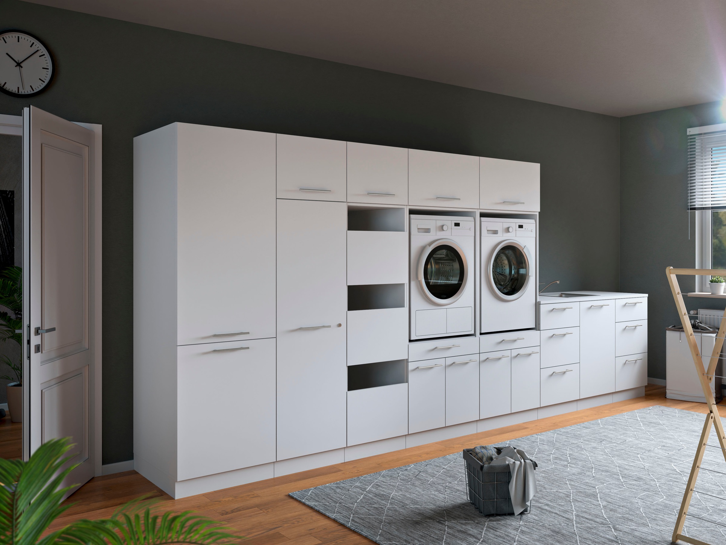 Laundreezy Mehrzweckschrank-Set »Laundreezy, 12-tlg. Mehrzweckschrank-Set B/H/T 445/200/68 cm« 12 Stk. tlg.