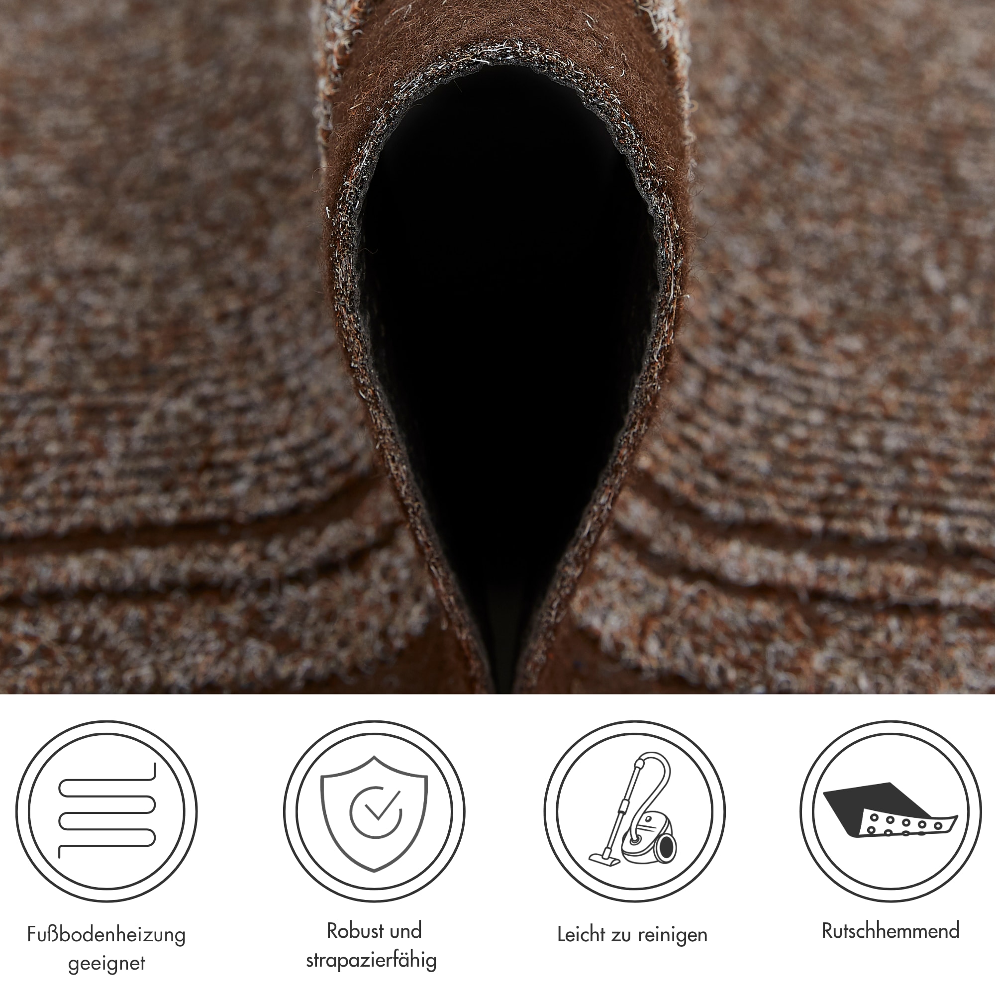 Andiamo Läufer »Mitch, Made in Belgium«, rechteckig, 6 mm Höhe, Schmutzfangläufer, meliert, mit Bordüre, In- und Outdoor geeignet