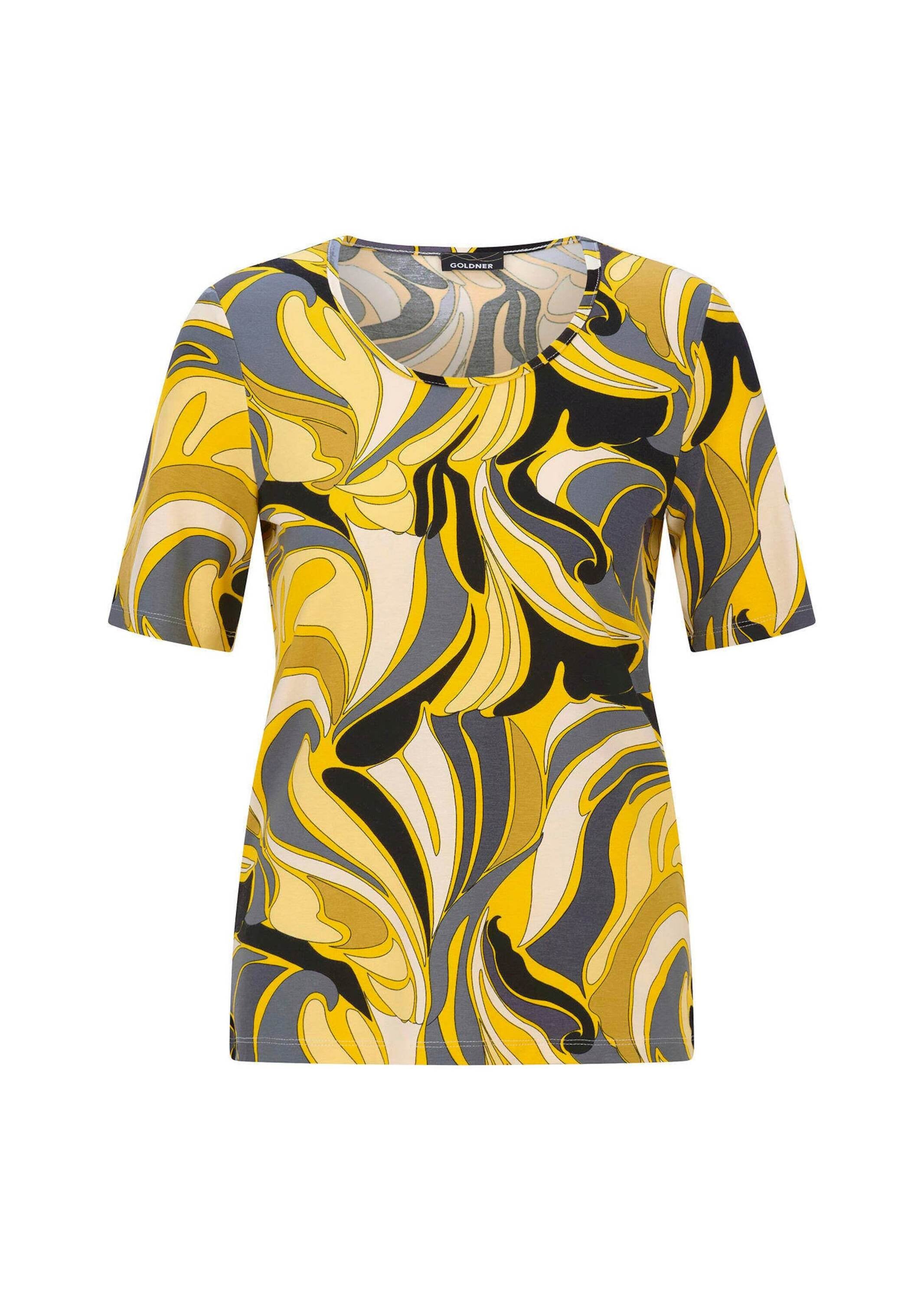GOLDNER Kurzarmshirt »Shirt mit hübschem Ornament-Muster« stretchbequemer Viskosejersey