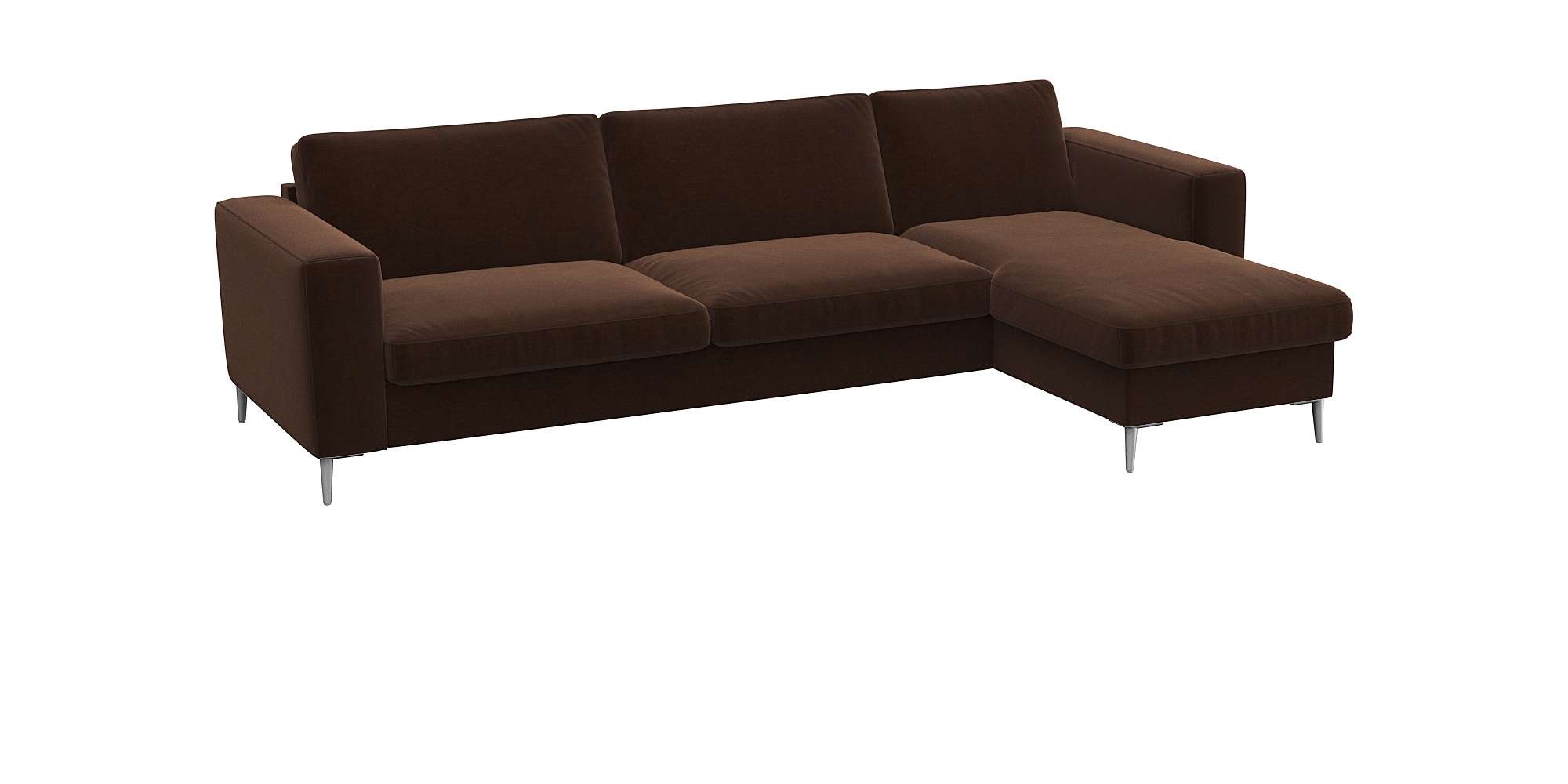 FLEXLUX Ecksofa »Fiore, super Sitzkomfort durch Kaltschaum im Sitz, L-Form«, breite Armlehnen, Füße Alu