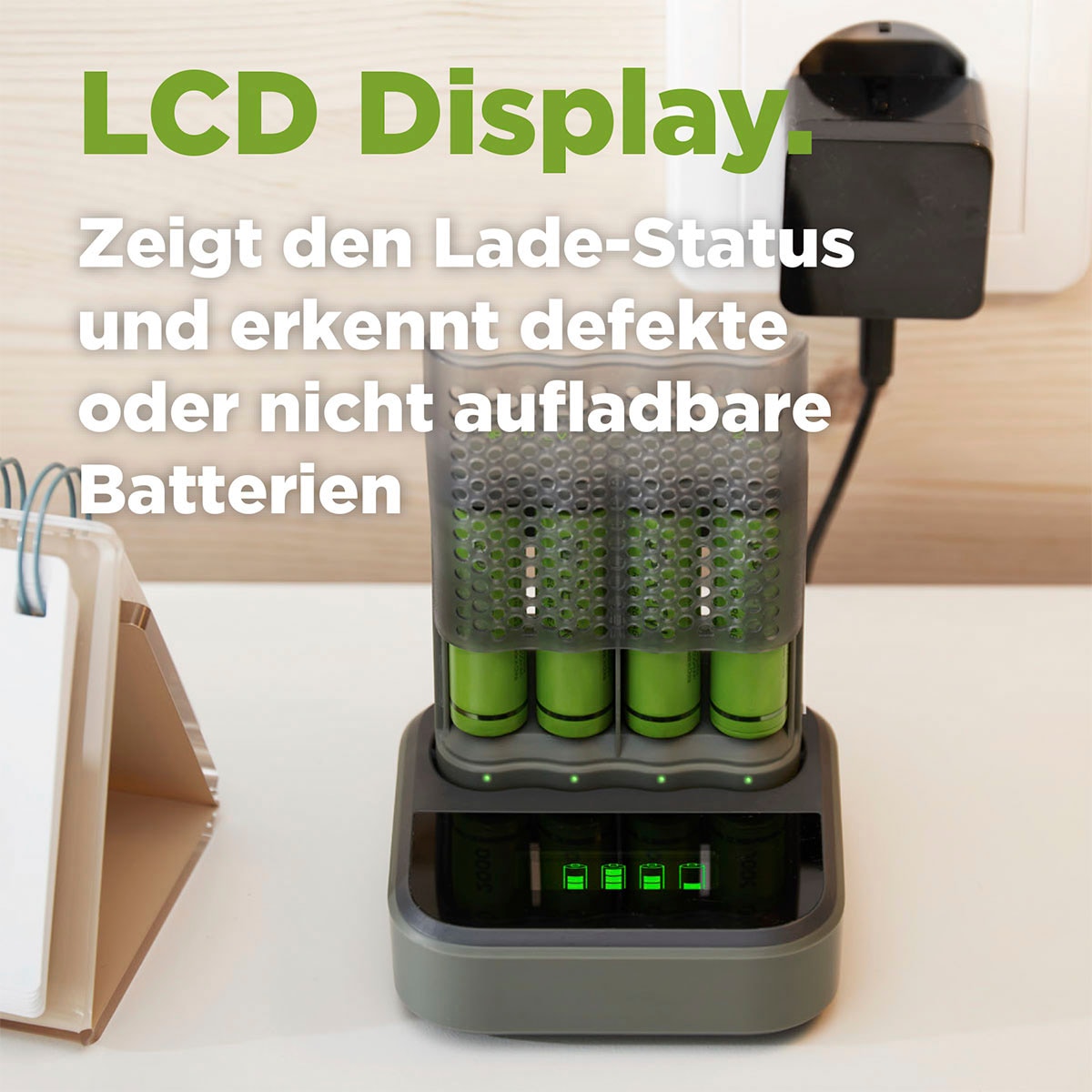 GP Batteries Akku-Ladestation »ReCyko 2x Akku Schnellladegerät mit je 4 AA Akkus 2600 mAh NiMH«