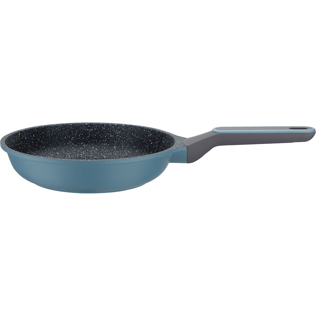 GSW Topf-Set »Blue Granit«, Aluminiumguss, (Set, 7 tlg., Kochtopf 20/24 cm, 1 Stielkasserolle 16 cm, 1 Bratpfanne 24 cm)