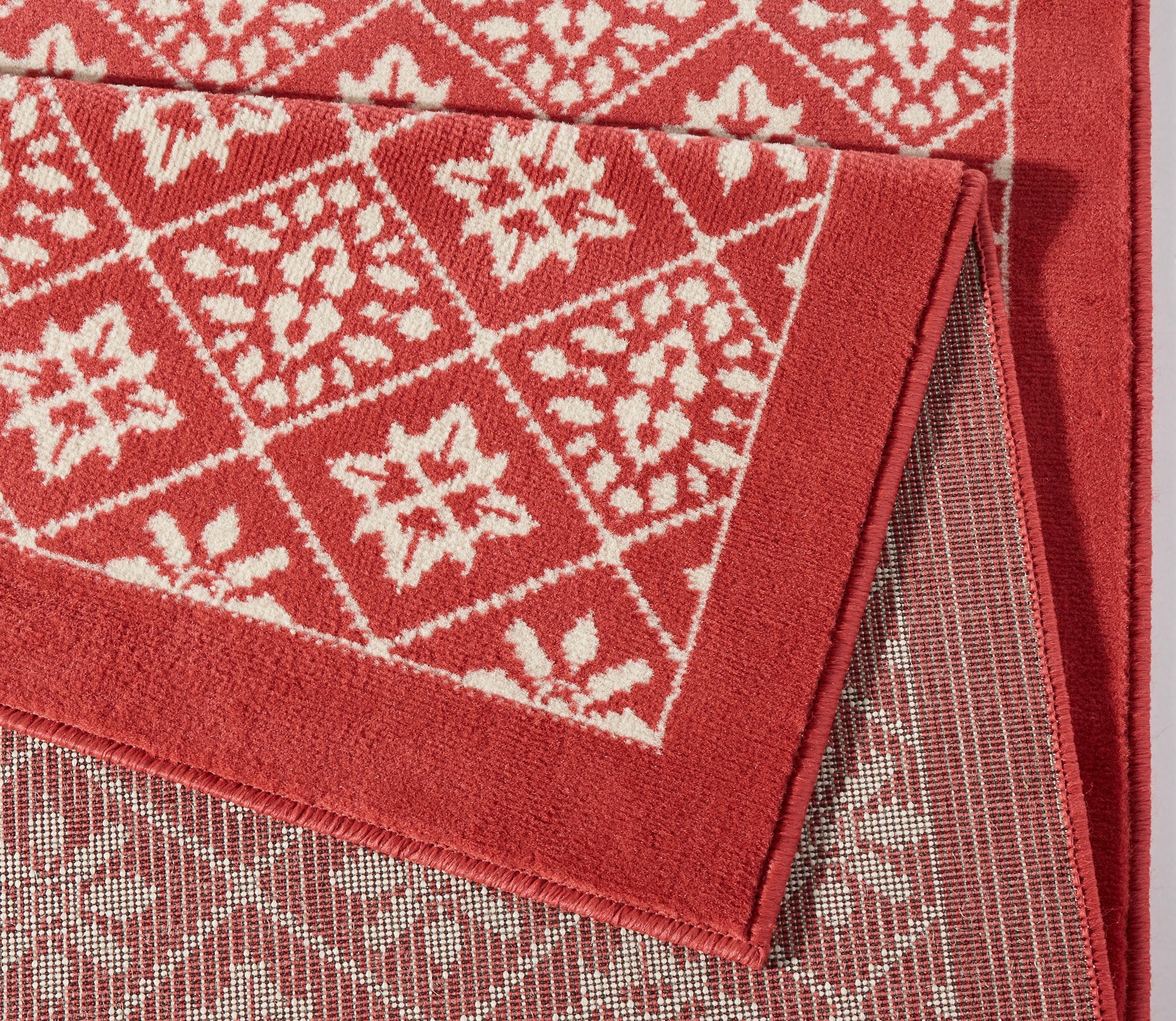 HANSE Home Läufer »Tile«, rechteckig, 9 mm Höhe, Kurzflor, Rauten Fliesen Design, Muster, mit Bordüre, mehrfarbig