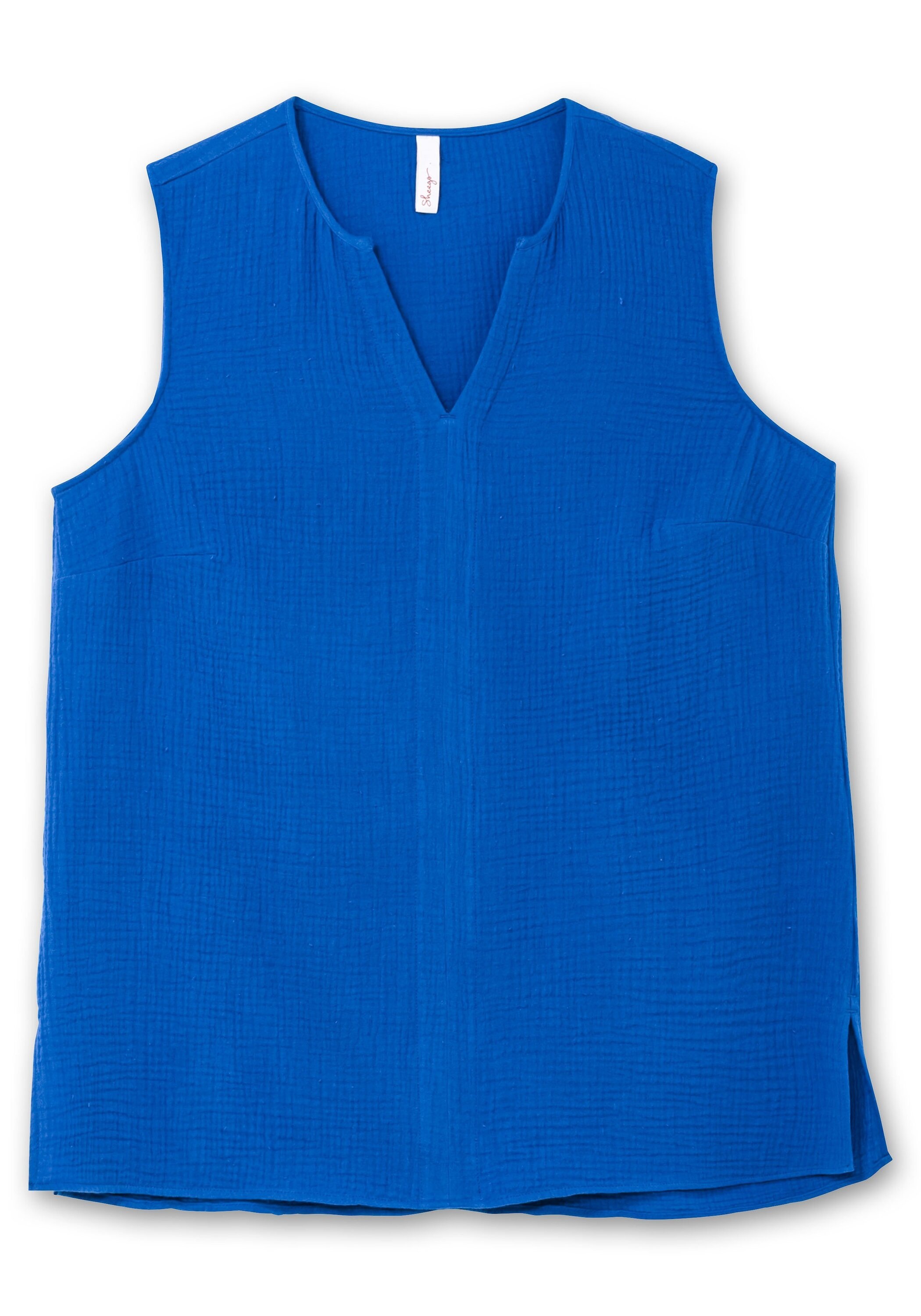 Sheego Shirttop »Webtop aus Musselin, mit V-Schlitz«