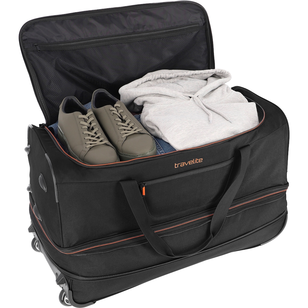 travelite Reisetasche »Basics, 70 cm«, Duffle Bag Sporttasche mit Trolleyfunktion und Volumenerweiterung