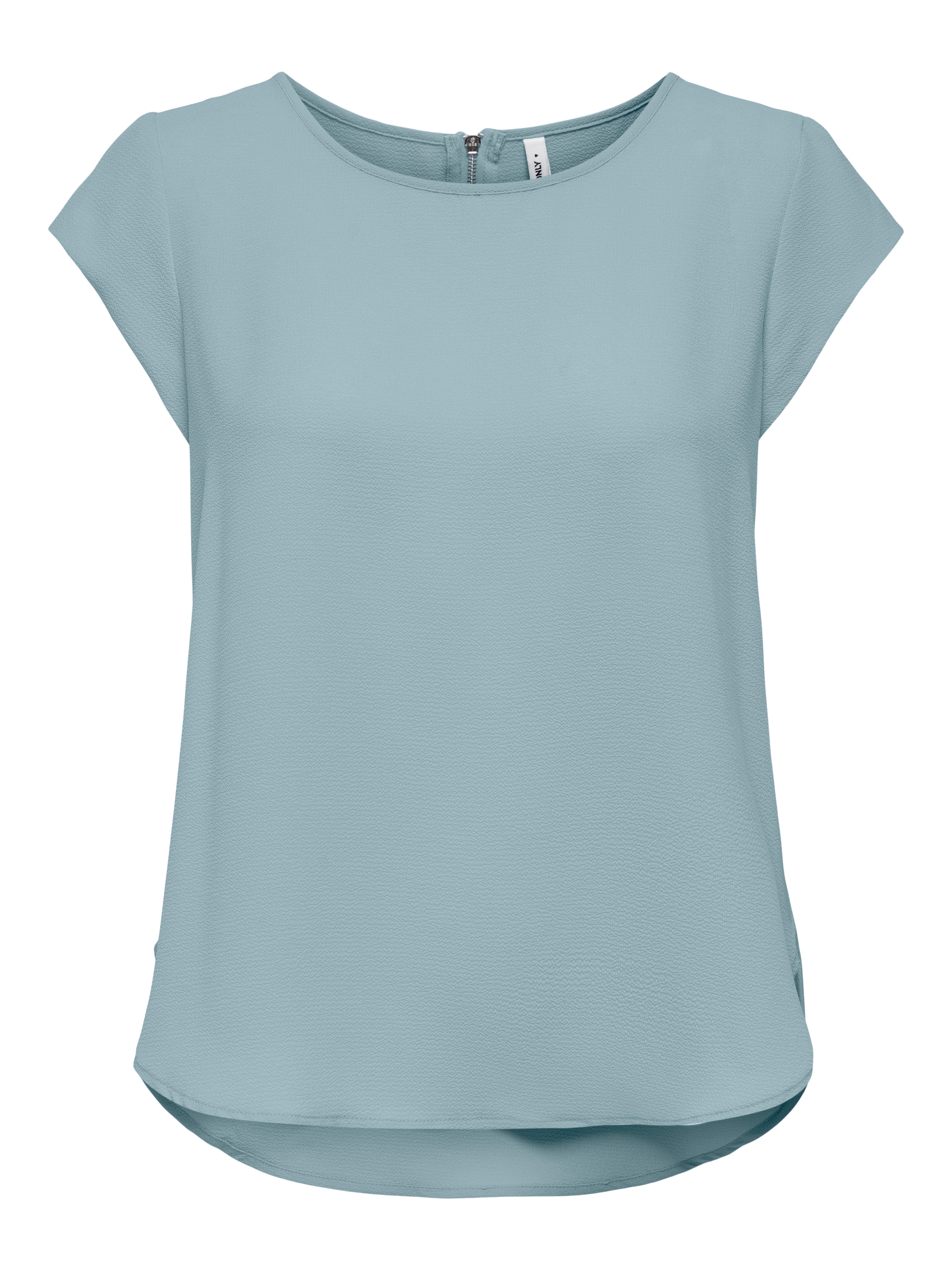 ONLY Kurzarmbluse »ONLVIC – feminines Blusenshirt in lockerer Form«, regular fit, Web, Kunstfaser, Rundhals, unifarben