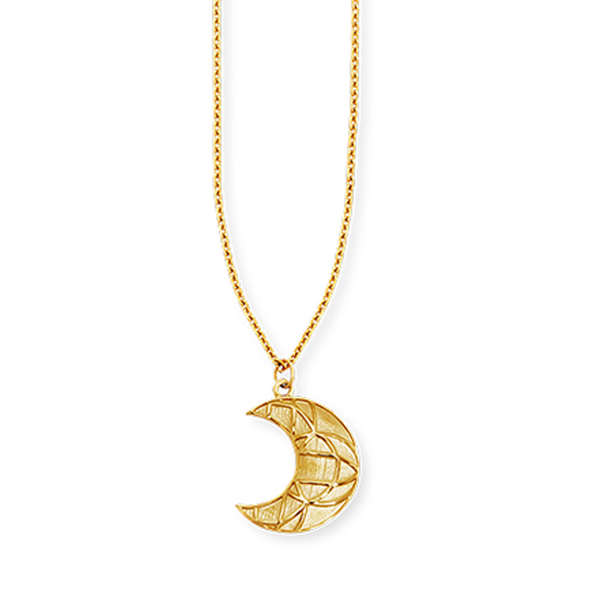 CAÏ Kette mit Anhänger »925/- Sterling Silber vergoldet Mond«, Anhänger mit Kette