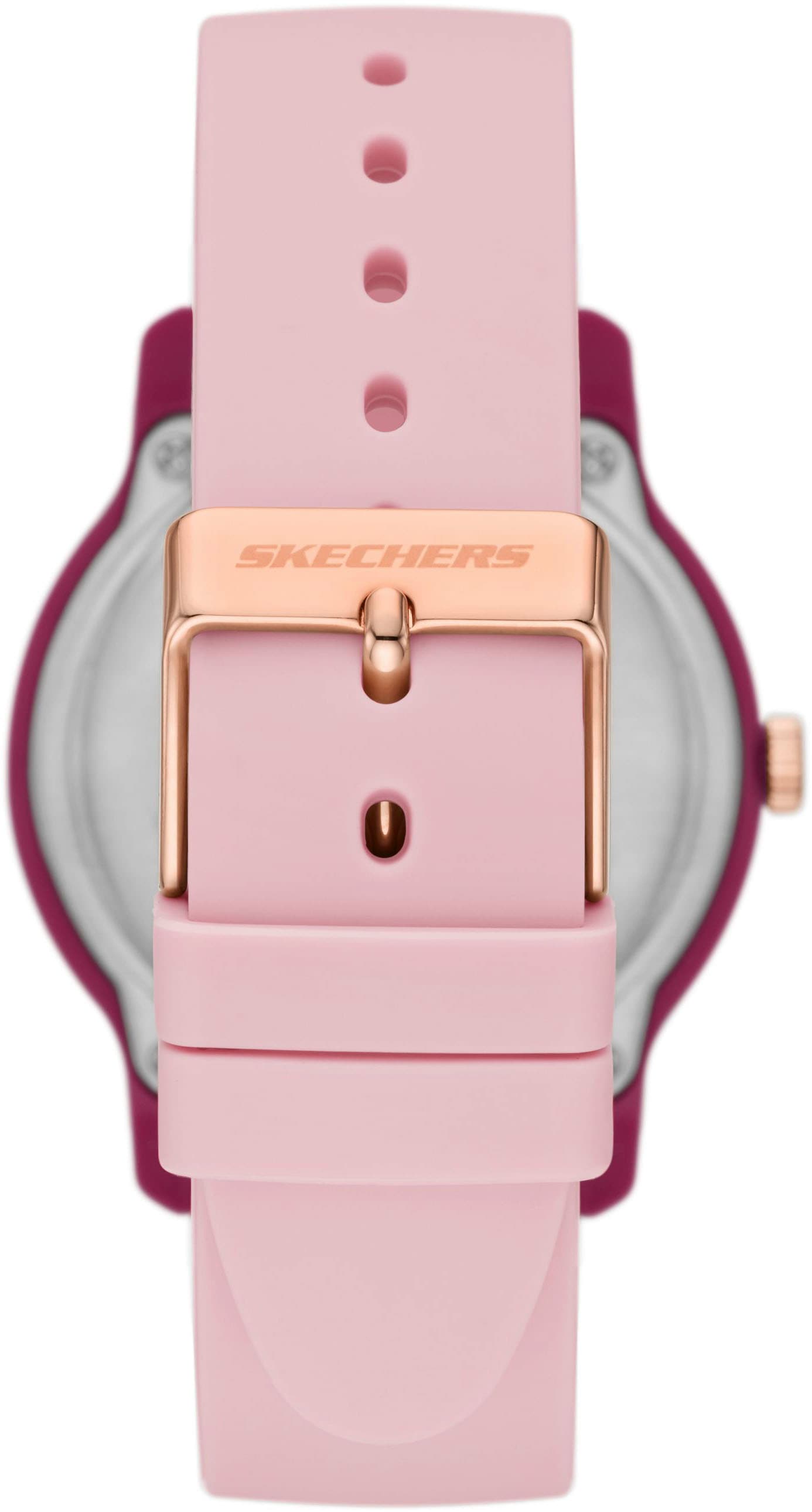 Skechers Quarzuhr »OSTROM, SR6266«, Armbanduhr, Damenuhr, analog, Silikonarmband, bis 10 bar wasserdicht