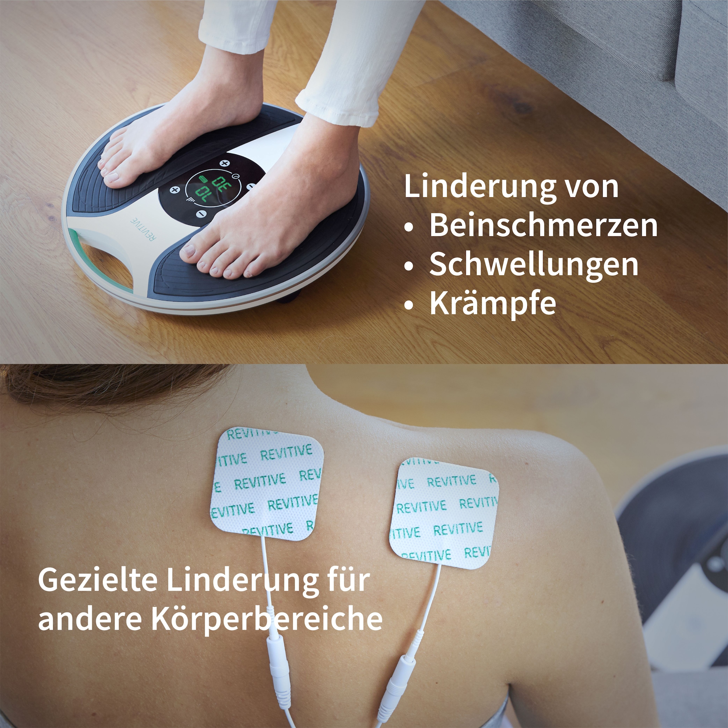 REVITIVE EMS-Gerät »Medic Durchblutungs-Stimulator« lindert Beinbeschwerden, Beinschmerzen, Schwellungen und Krämpfe