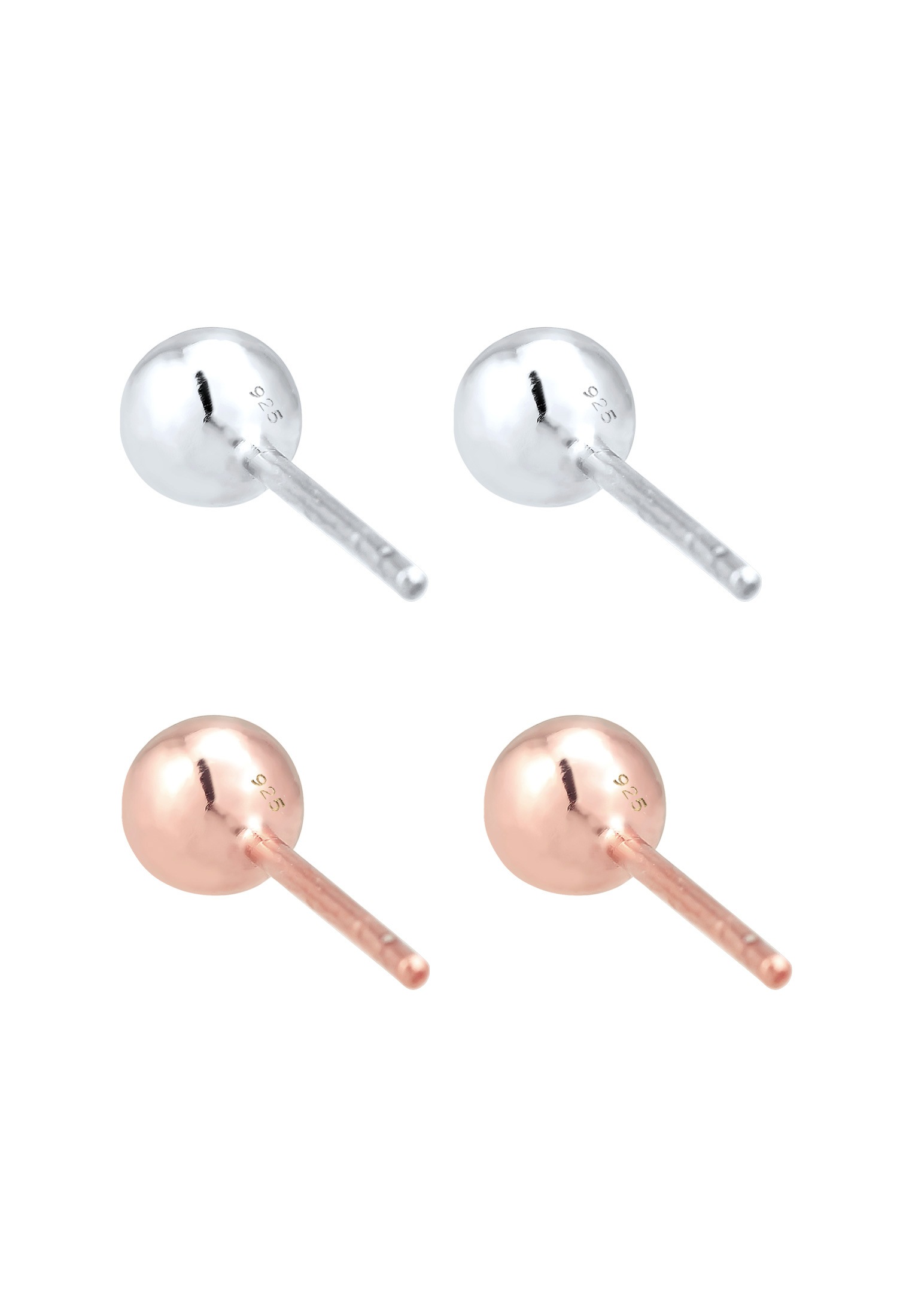 Elli Ohrstecker-Set »Ohrringe Ohrringe Kugel 2er Set 925 Sterling Silber bicolor«