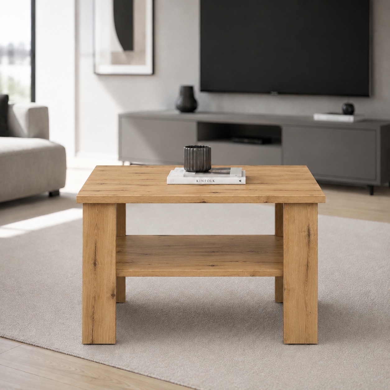 OTTO home Couchtisch »CT 2 Wohnzimmertisch, Sofatisch, Beistelltisch, Kaffeetisch« Mit Ablage, quadratisch/rechteckig, weiß Hochglanz oder Artisan-Dekor