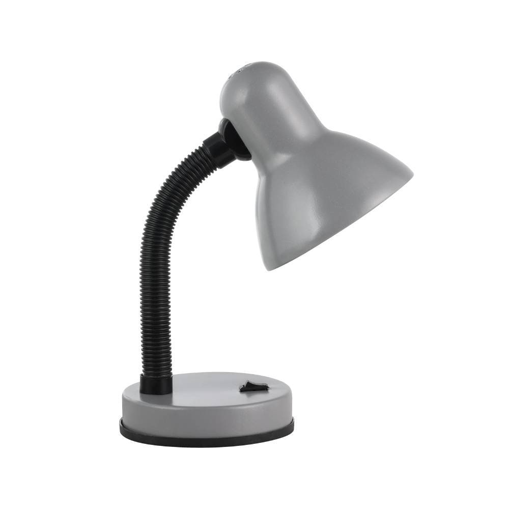 EGLO Tischleuchte »BASIC«, 1 flammig, Leuchtmittel E27 | Leuchtmittel wechselbar-ohne Leuchtmittel, silber / Ø12,5 x H30 cm / exkl. 1 x E27 (je max. 40W) / Wippschalter