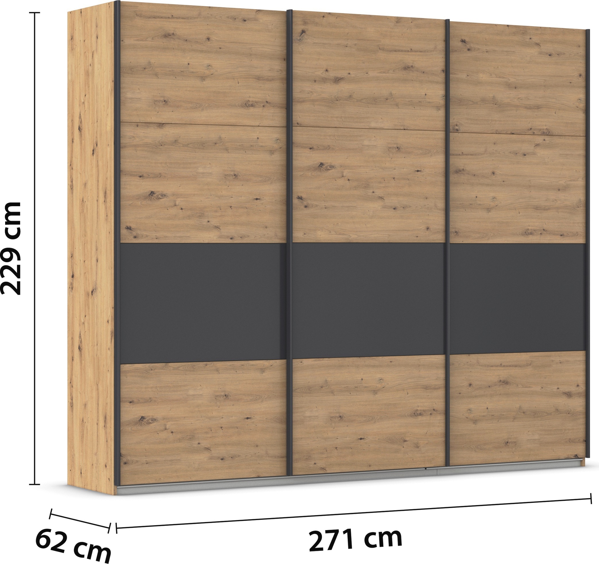 rauch Schwebetürenschrank »Schwebetürenschrank Kleiderschrank Schrank Garderobe CORTONA«, inkl. Inneneinteilung, 2 Stoffboxen und zusätzlichen Einlegeböden