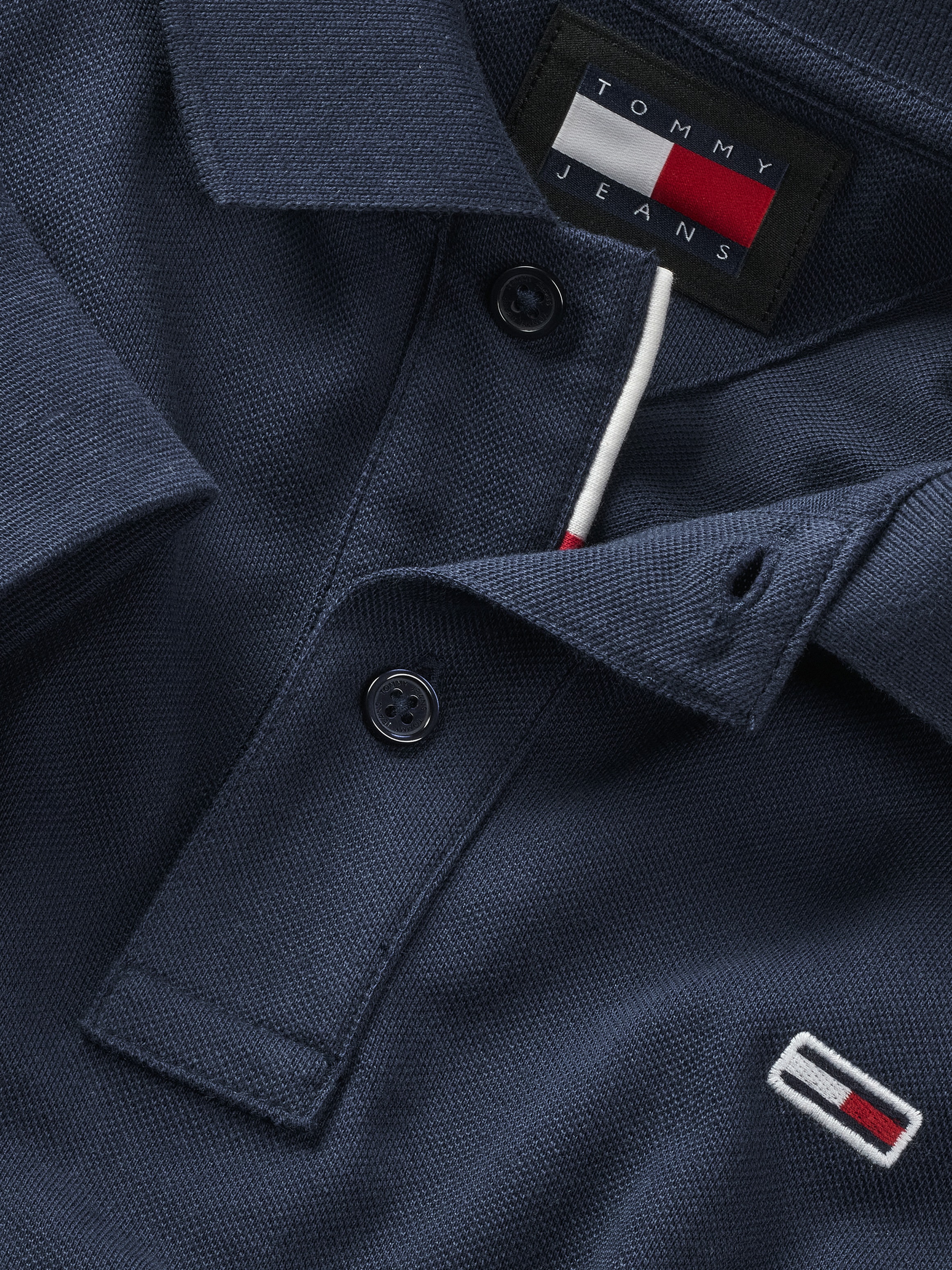 Tommy Jeans Plus Langarm-Poloshirt »TJM SLIM PLACKET POLO LS EXT«, in Großen Größen, Logostickerei