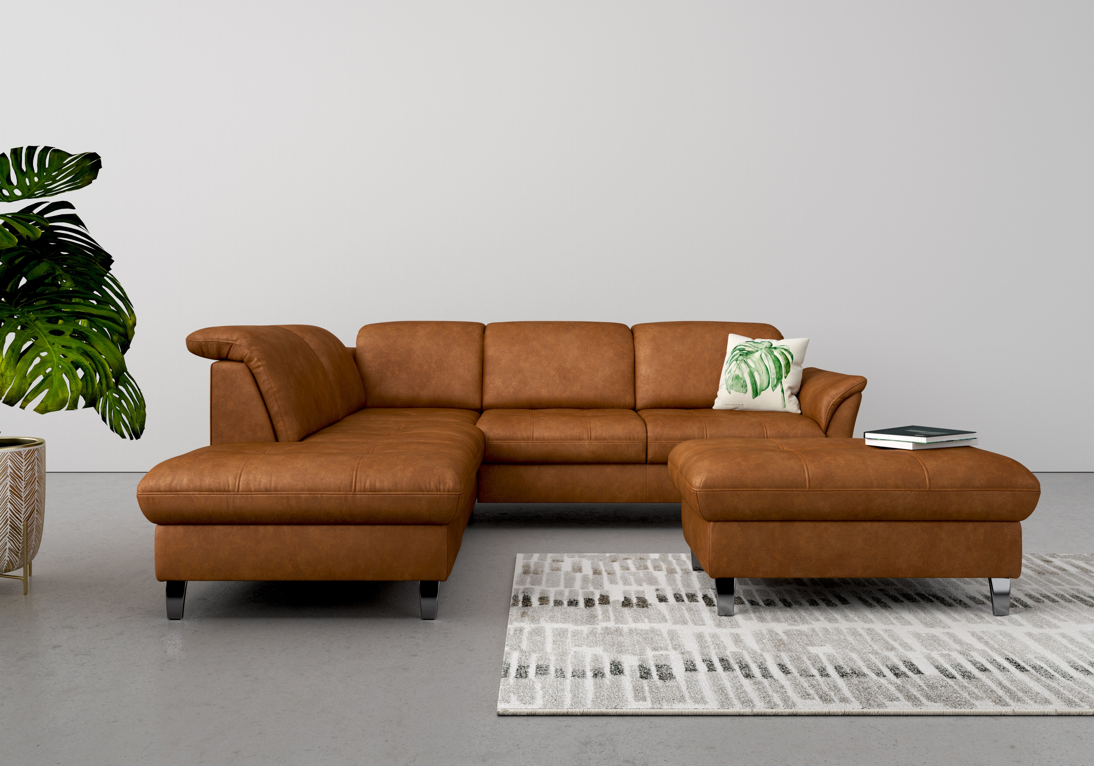 sit&more Ecksofa "Maggiore L-Form" wahlweise mit Kopfteilverstellung, Schlaffunktion und Stauraum