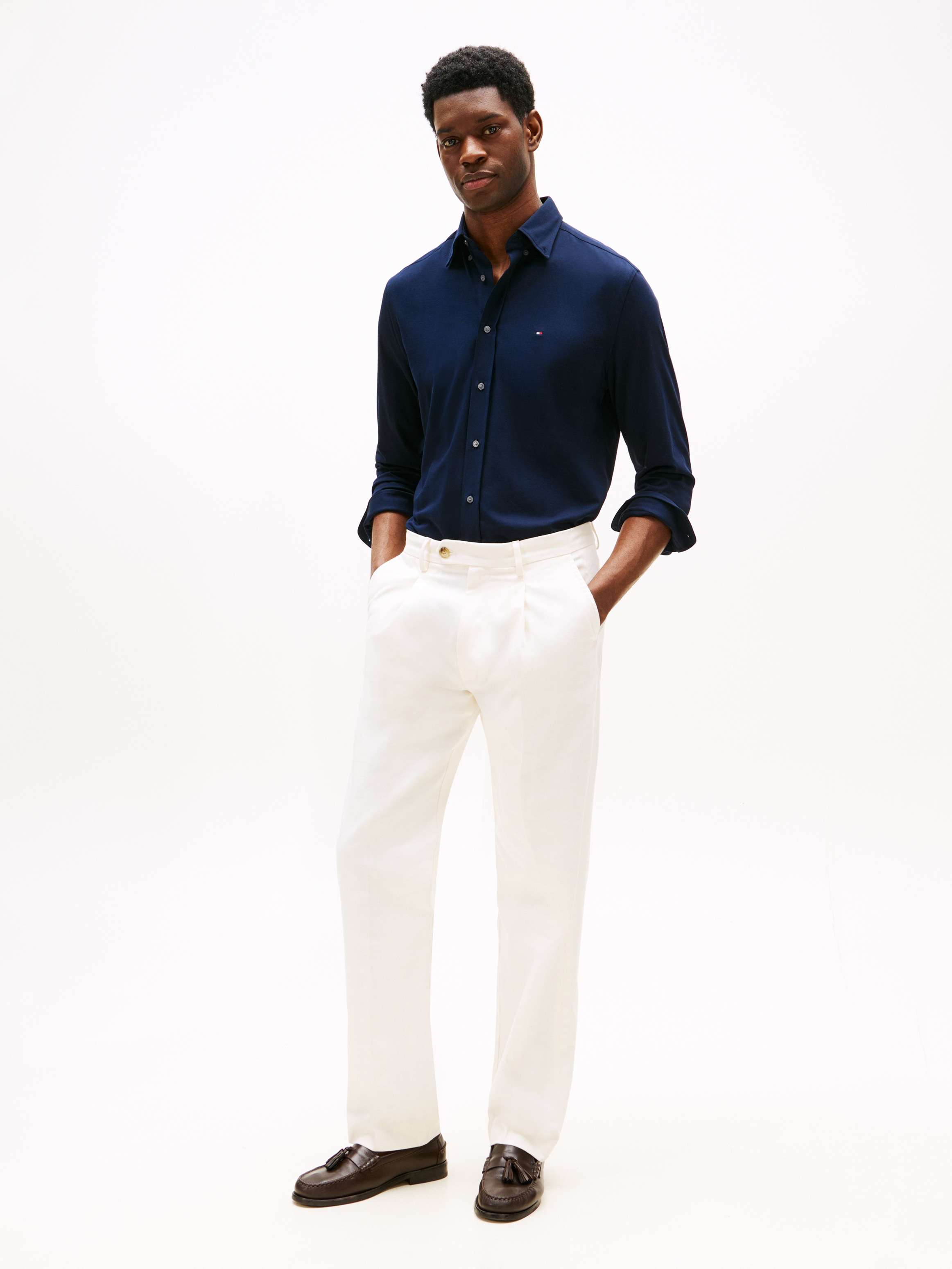 Tommy Hilfiger Langarmhemd »PERFORMANCE KNIT SOLID LS SHIRT«