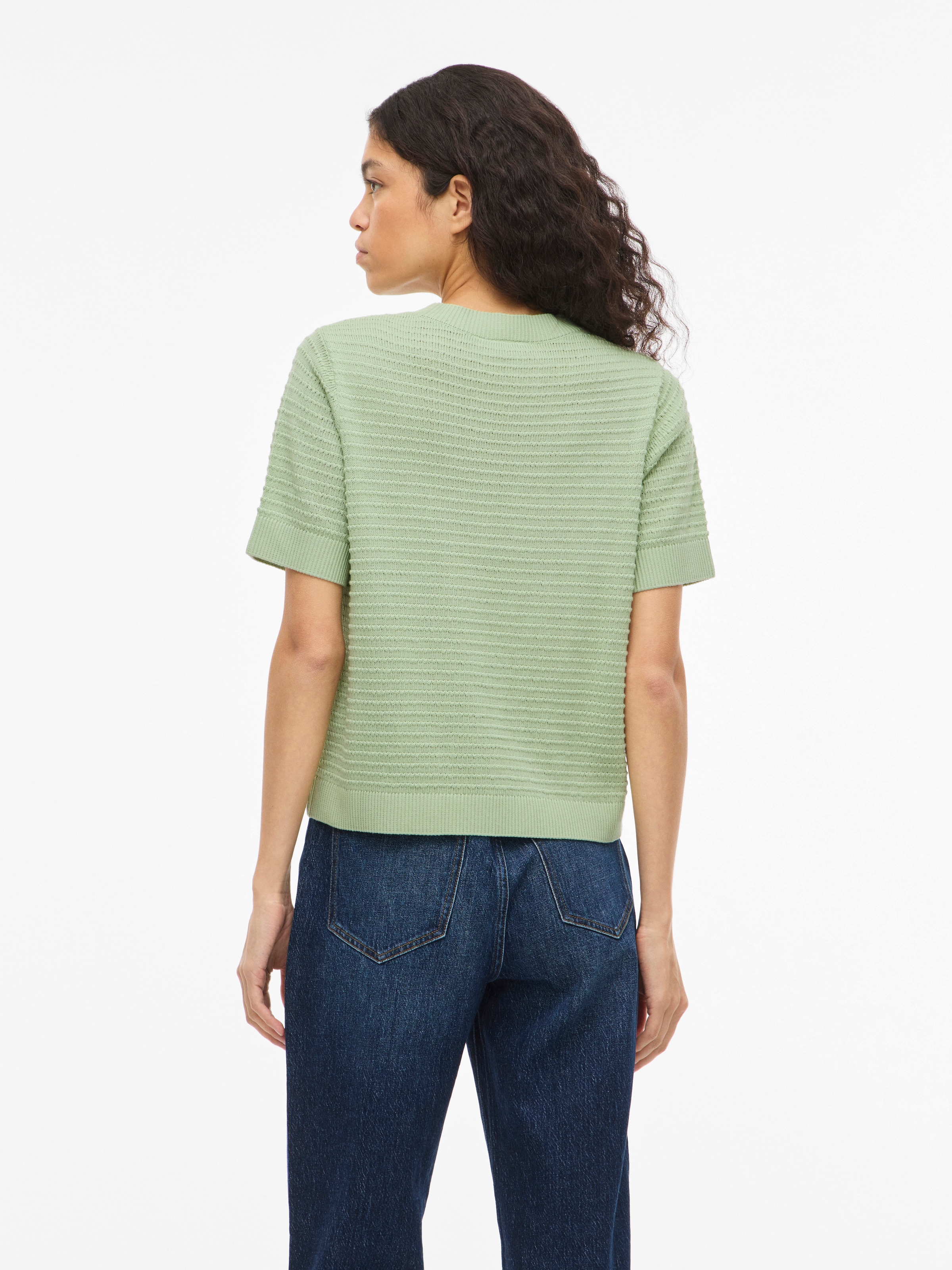 Vila Kurzarmpullover »VILOLLO O-NECK S/S DETAIL KNIT TOP- NOOS«