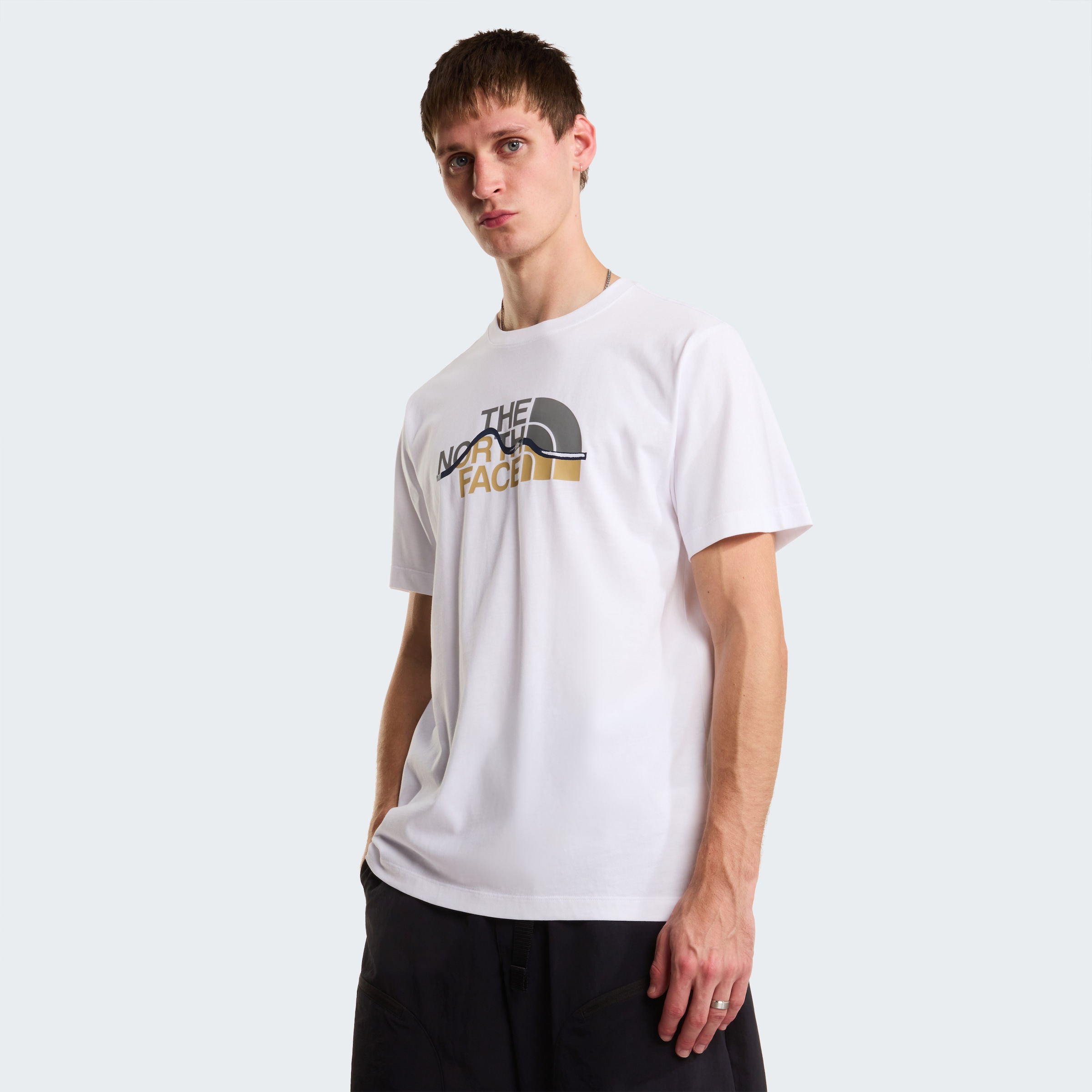 The North Face T-Shirt »M MOUNTAIN LINE REGULAR SHORT SLEEVE TEE« normale Passform, Kurzarm, für sportliche Aktivitäten und Outdoor