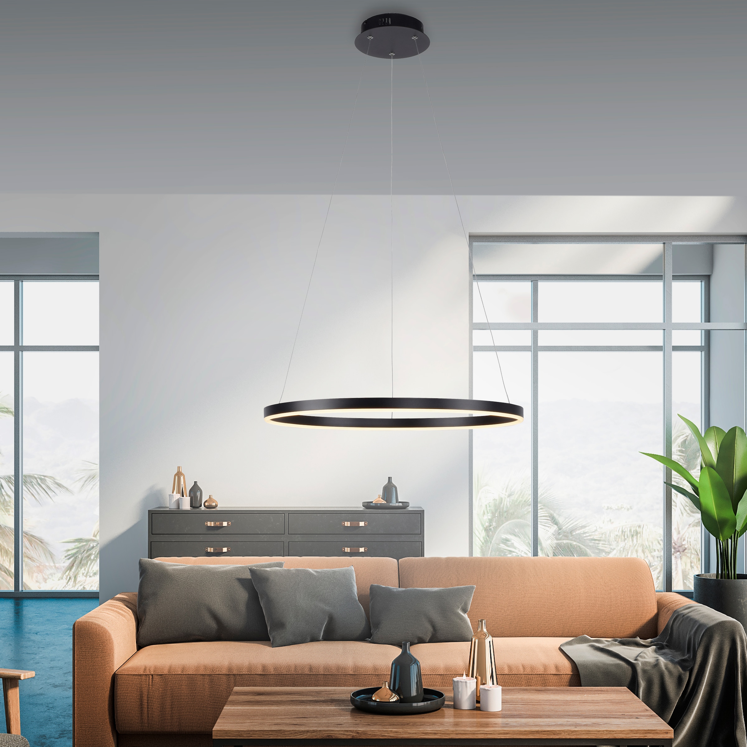 JUST LIGHT Pendelleuchte »RITUS«, 1 flammig, Leuchtmittel LED-Board | LED fest integriert, LED, dimmbar, Switchmo