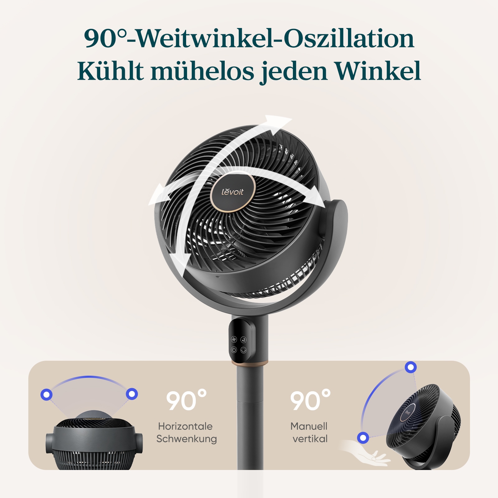 Levoit Turmventilator »LPF-R382-AEUR, mit Timerfunktion« optimale Luftzirkulation im ganzen Raum