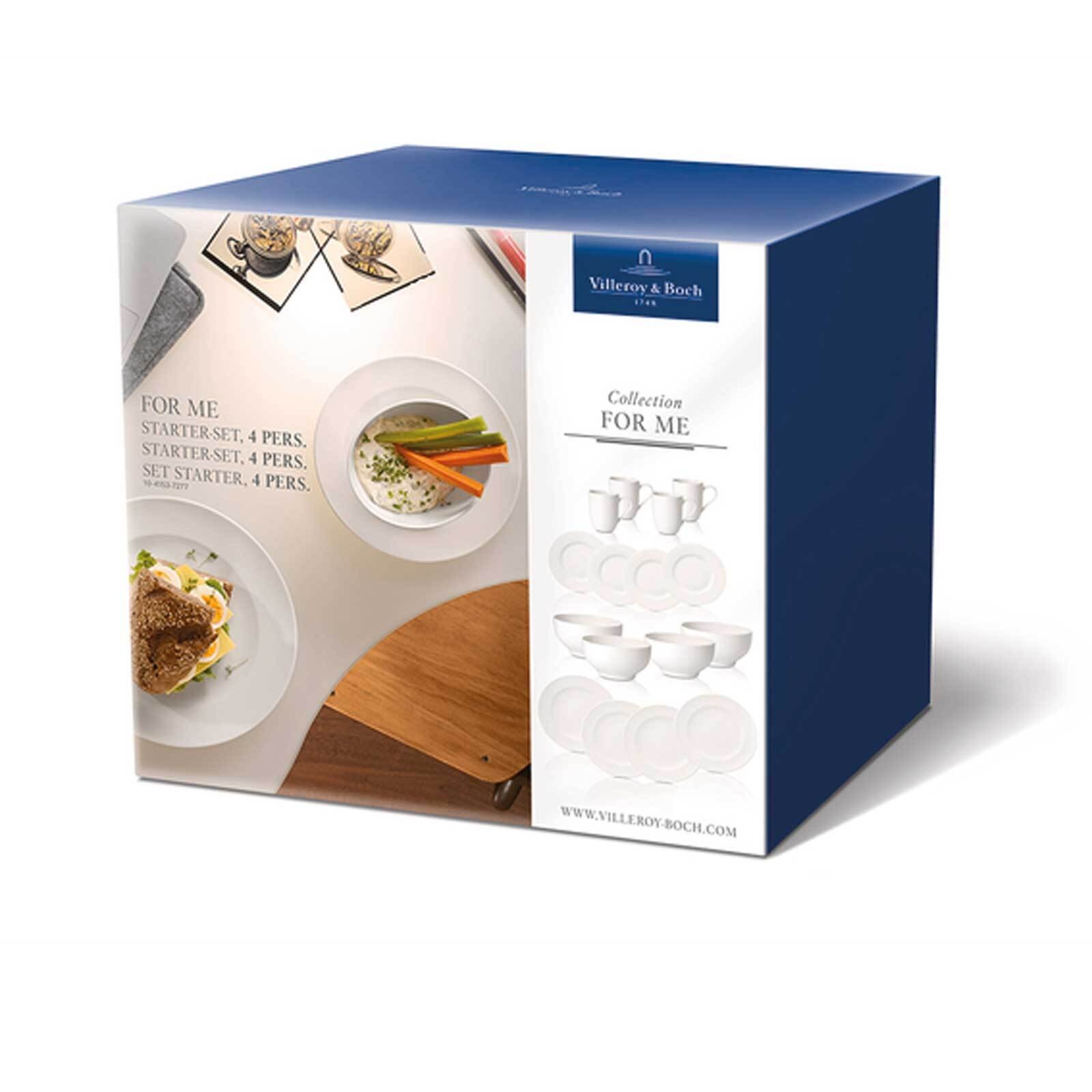 Villeroy & Boch Geschirr-Set »Geschirrservice For Me 16er Set weiß« Spülmaschinenfest, Mikrowellensicher