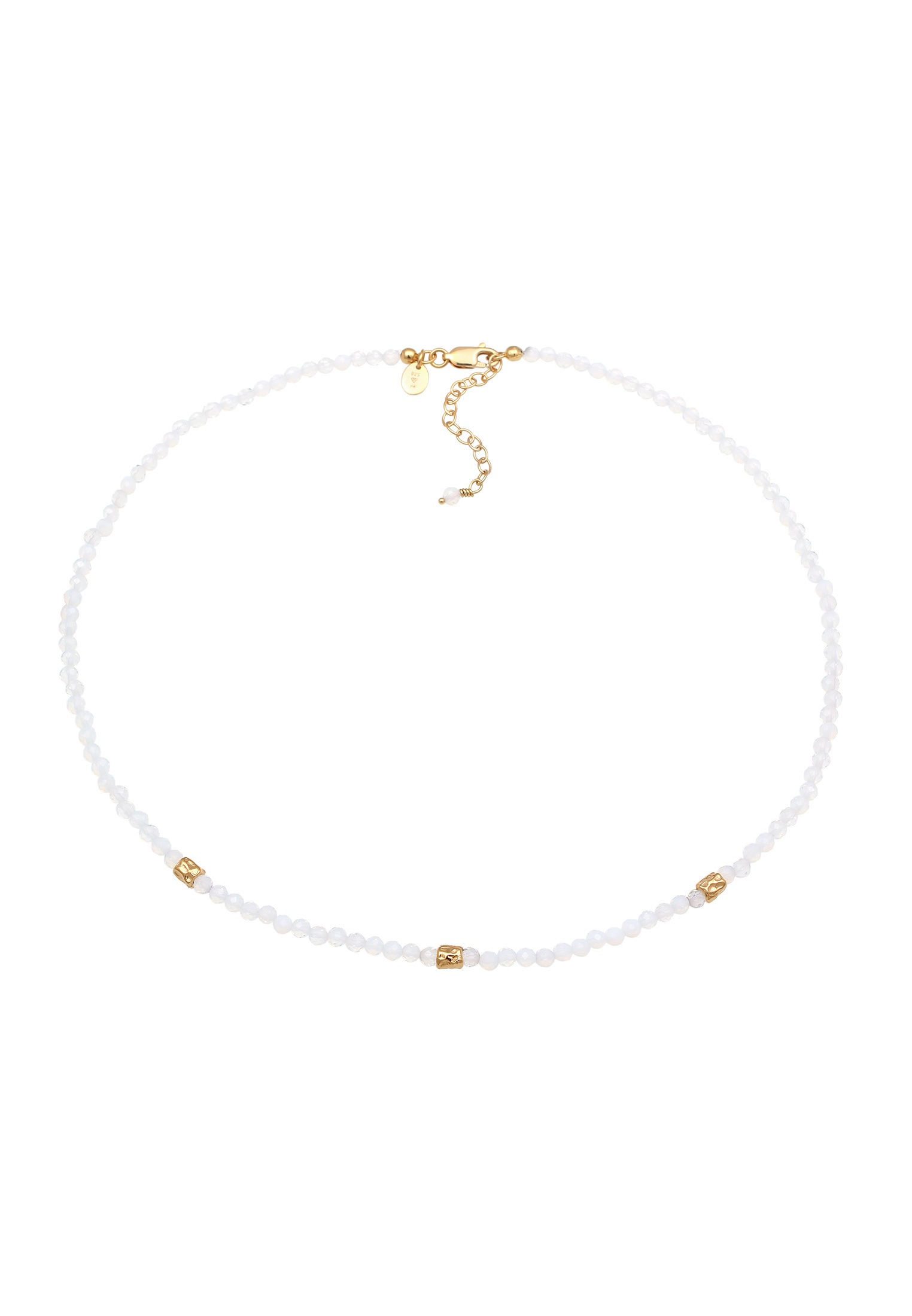 Elli Premium Silberkette »Halskette Mondstein Regenbogen Perlen 925 Sterling Silber«