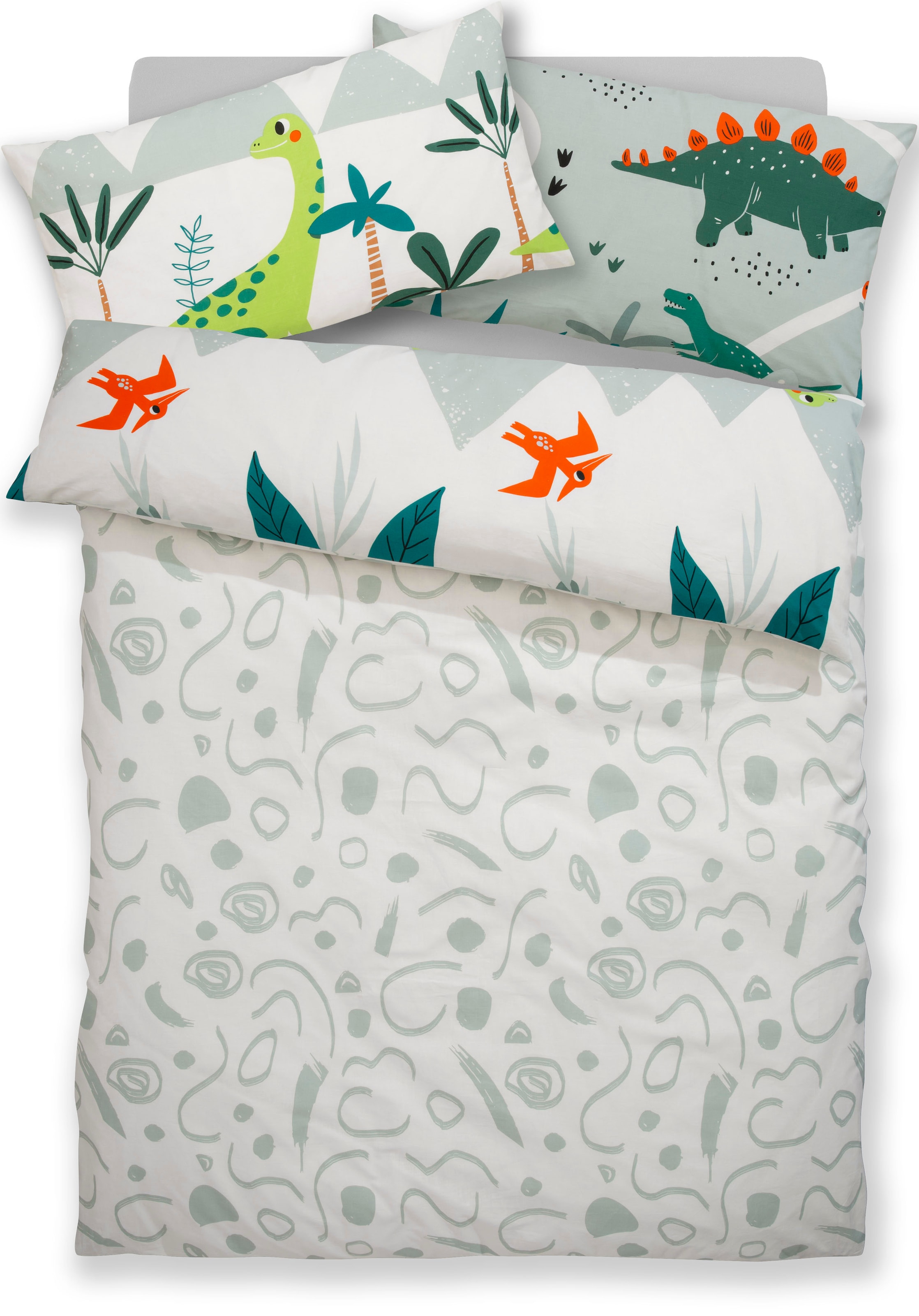 Lüttenhütt Kinderbettwäsche »CUDDLEE«, (2 tlg.), in vielen Designs verfügbar: Dino,Einhorn,Weltraum,Baustelle