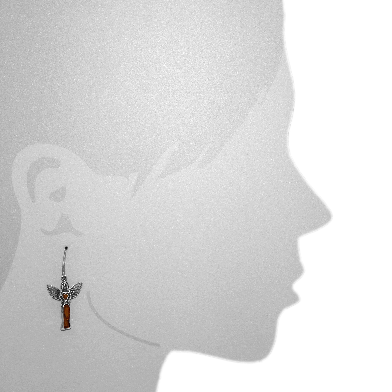 OSTSEE-SCHMUCK Paar Ohrhänger »- Engel 30 mm - Silber 925/000 - Bernstein«