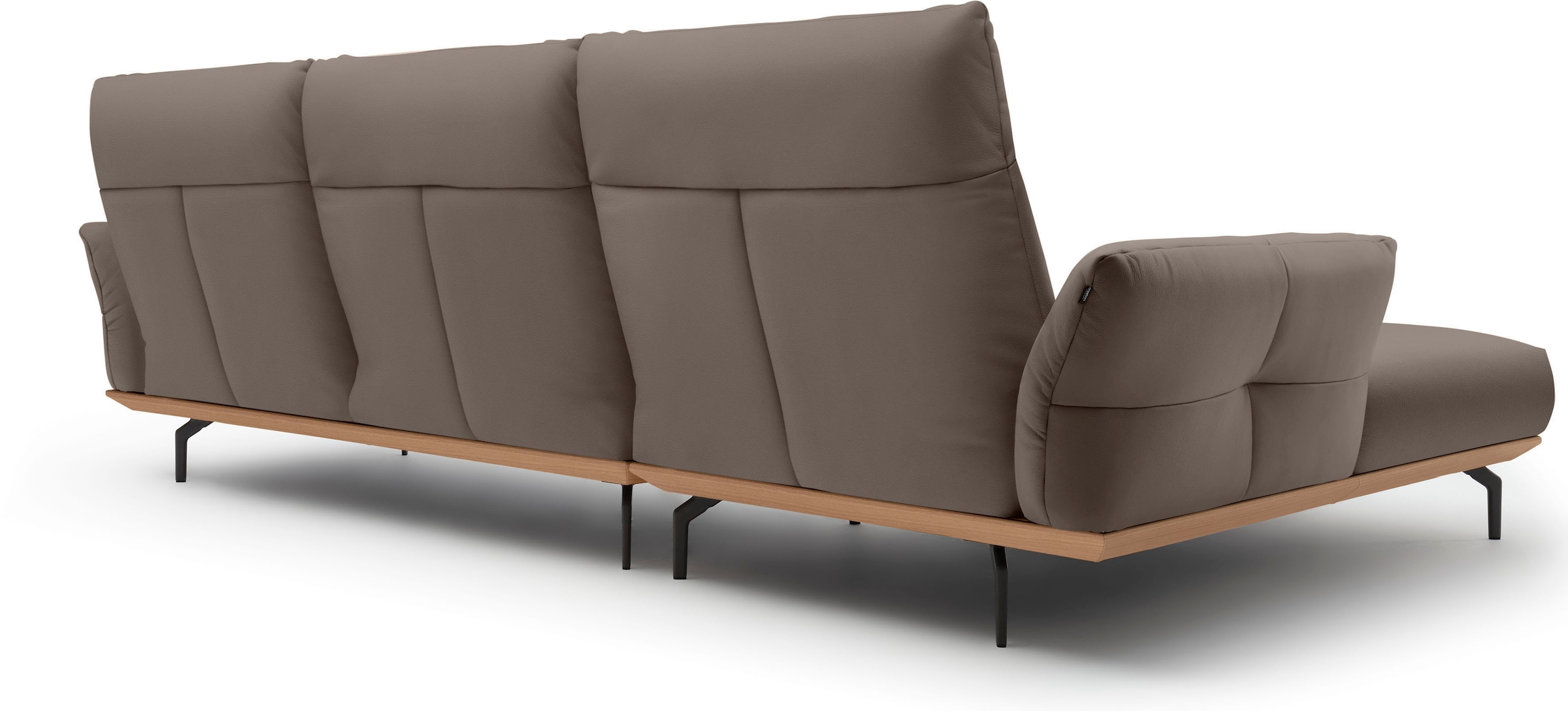 Creation BY ROLF BENZ Ecksofa »CR.460«, Sockel in Eiche, Winkelfüße in Umbragrau, Breite 318 cm