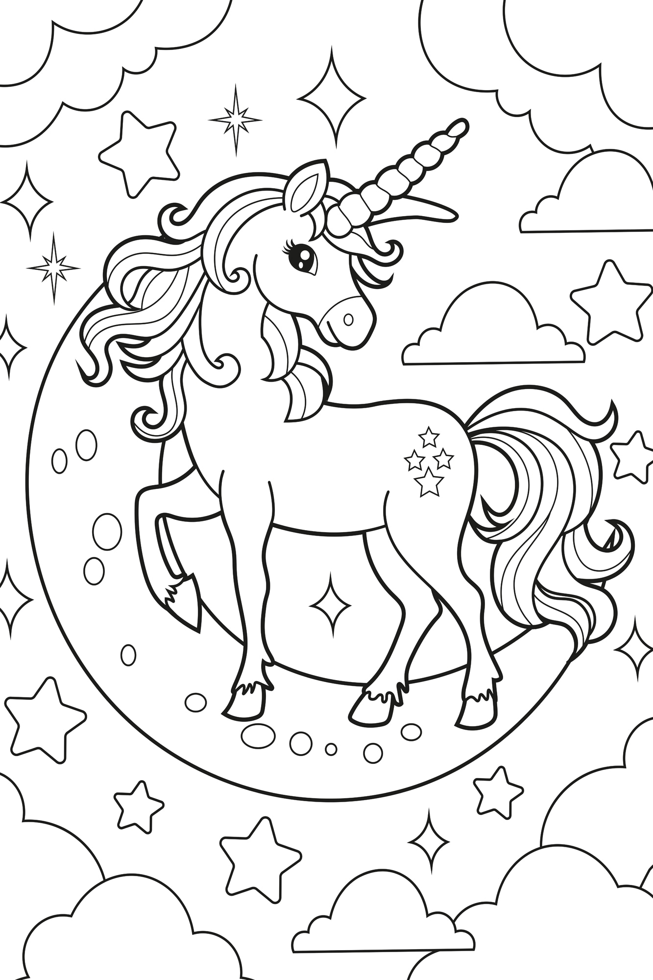 queence Wandsticker »Einhorn am Himmel«, (1 St.), DIY-Wandsticker zum Bemalen