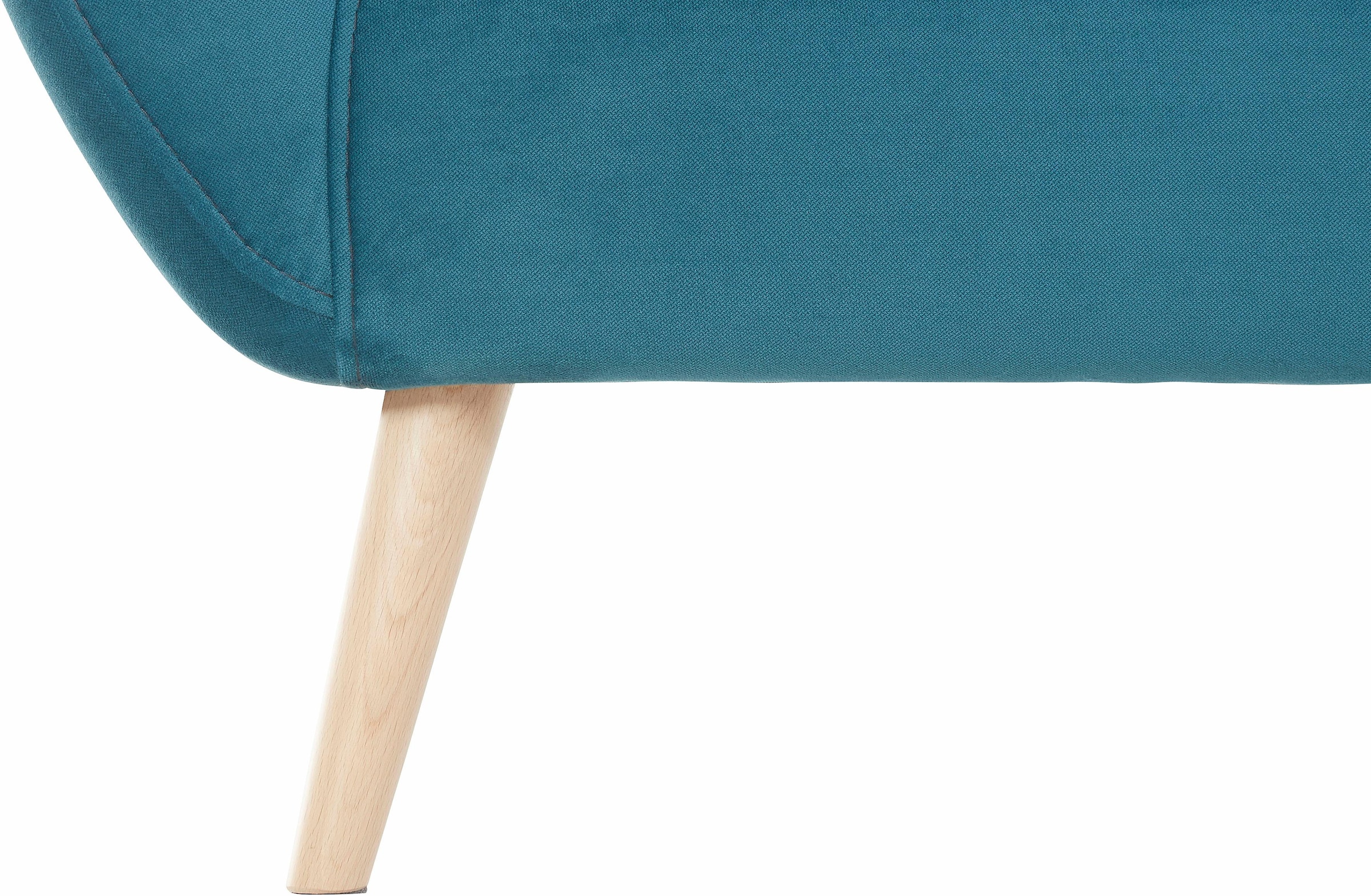 exxpo - sofa fashion 2-Sitzer »Scandi, bequem, aufwendige Rückenpolsterung für mehr Sitzkomfort« akuelle Farben in hochwertige Bezugsqualitäten, Holzfuß