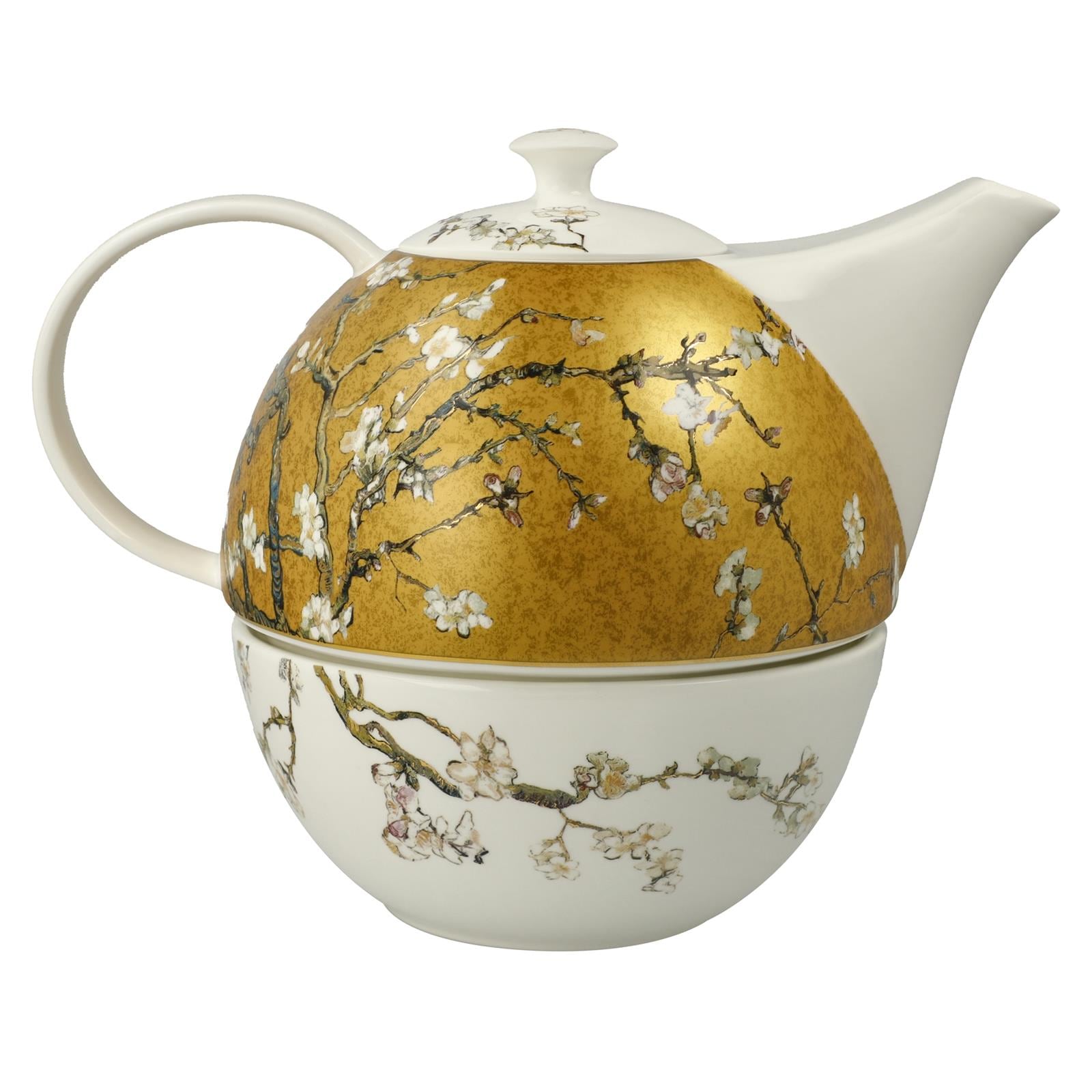Goebel Teekanne »Teekanne mit Stövchen Vincent van Gogh - Mandelbaum 1,2 l bunt« 1 Stk. tlg. Handwäsche wird empfohlen