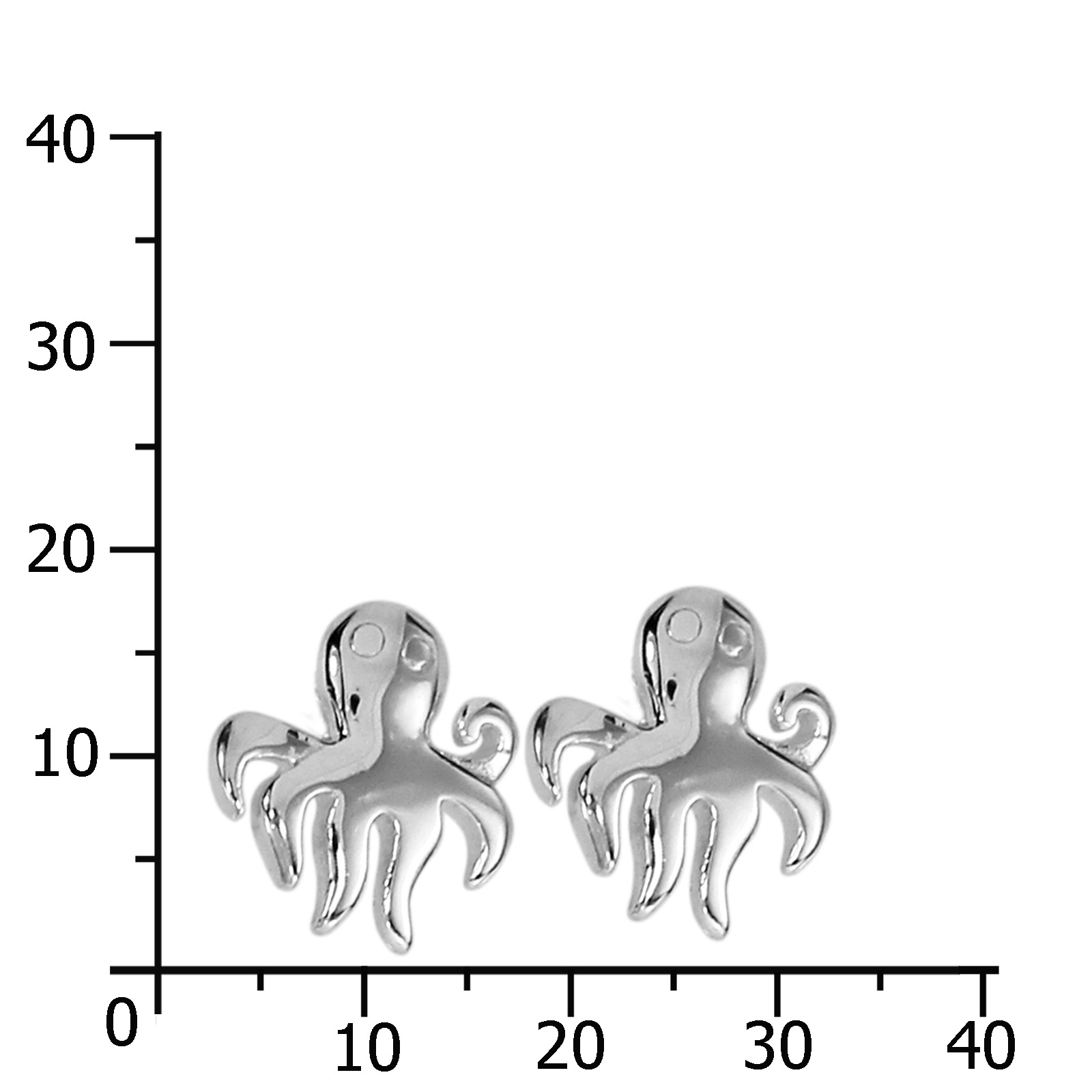 OSTSEE-SCHMUCK Paar Ohrstecker »- Krake - Silber 925/000 -,«