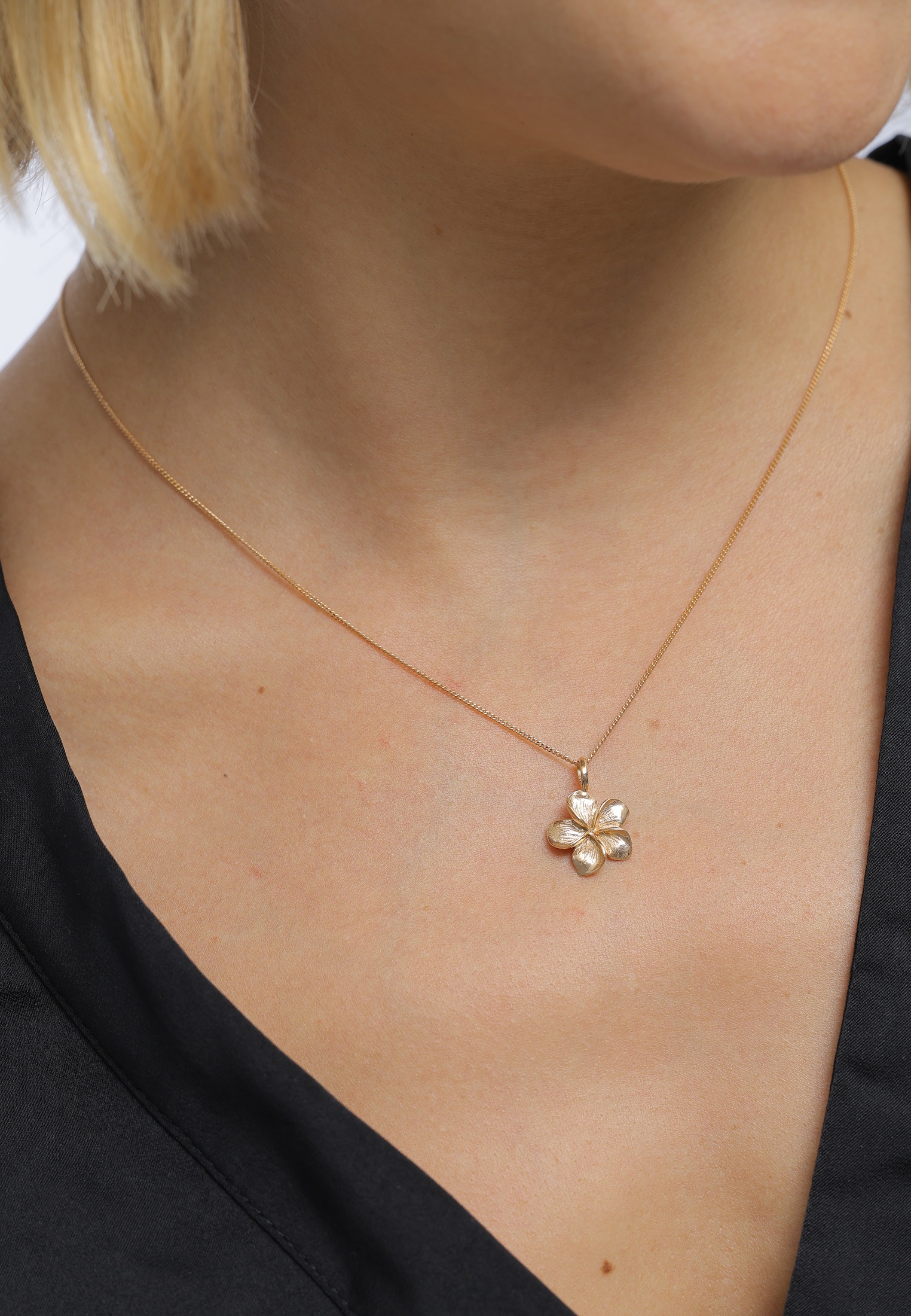 Elli Kette mit Anhänger »Halskette Frangipani Blüte 925 Silber«
