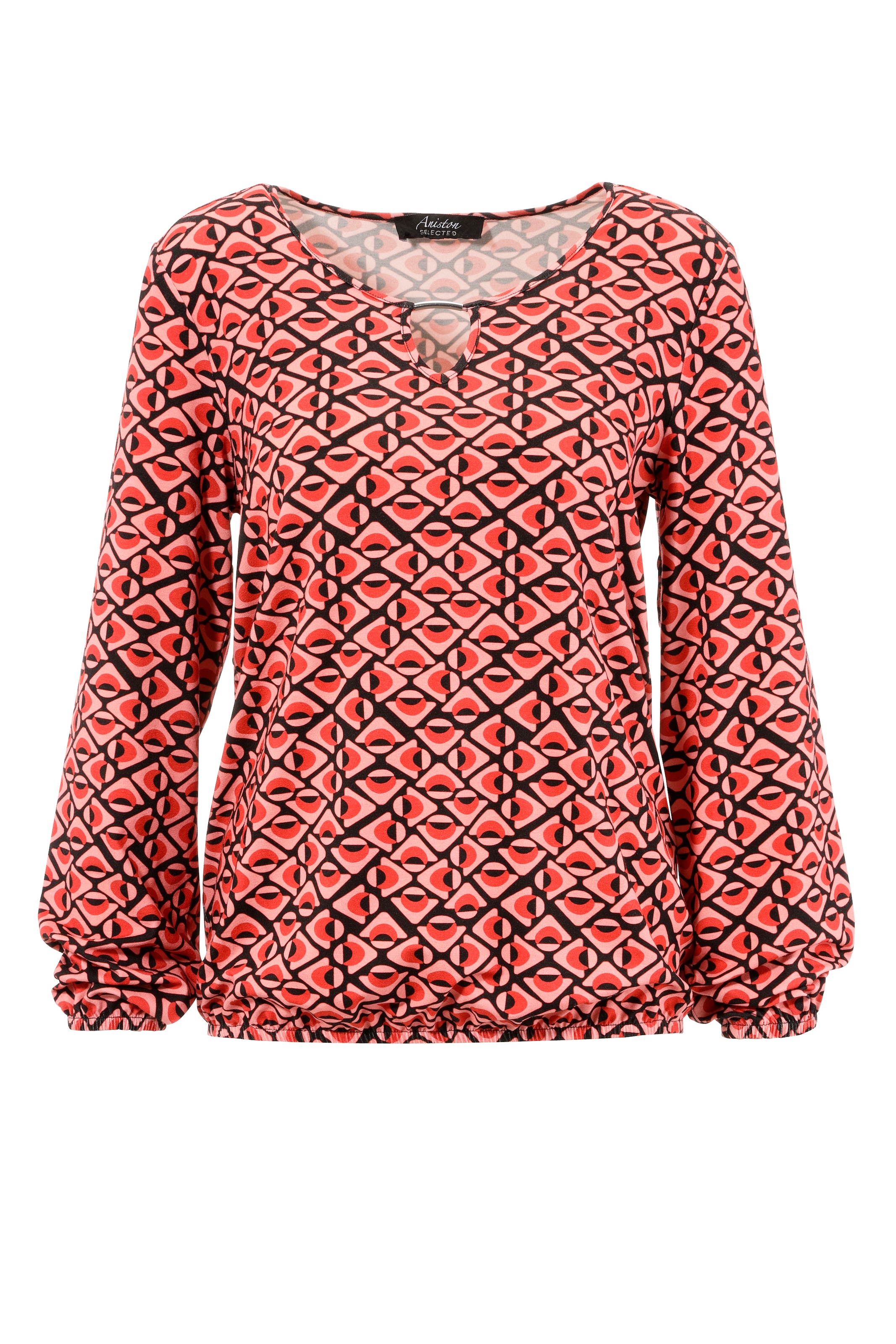 Aniston SELECTED Rundhalsshirt, mit Cut-Out und Zierdetail am Ausschnitt  bestellen im OTTO Online Shop | Rundhalsshirts