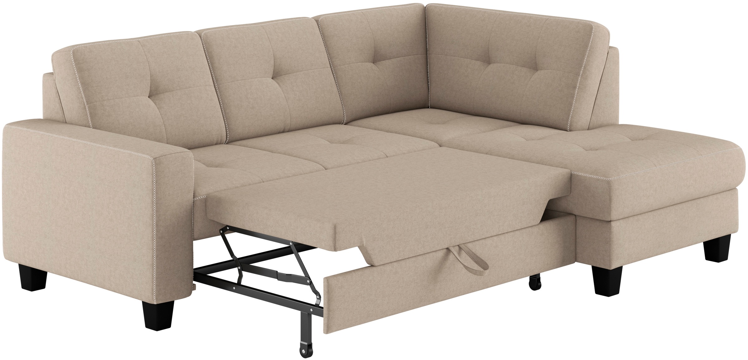 Places of Style Ecksofa »Varese«, wahlweise mit Bettfunktion und Bettkasten
