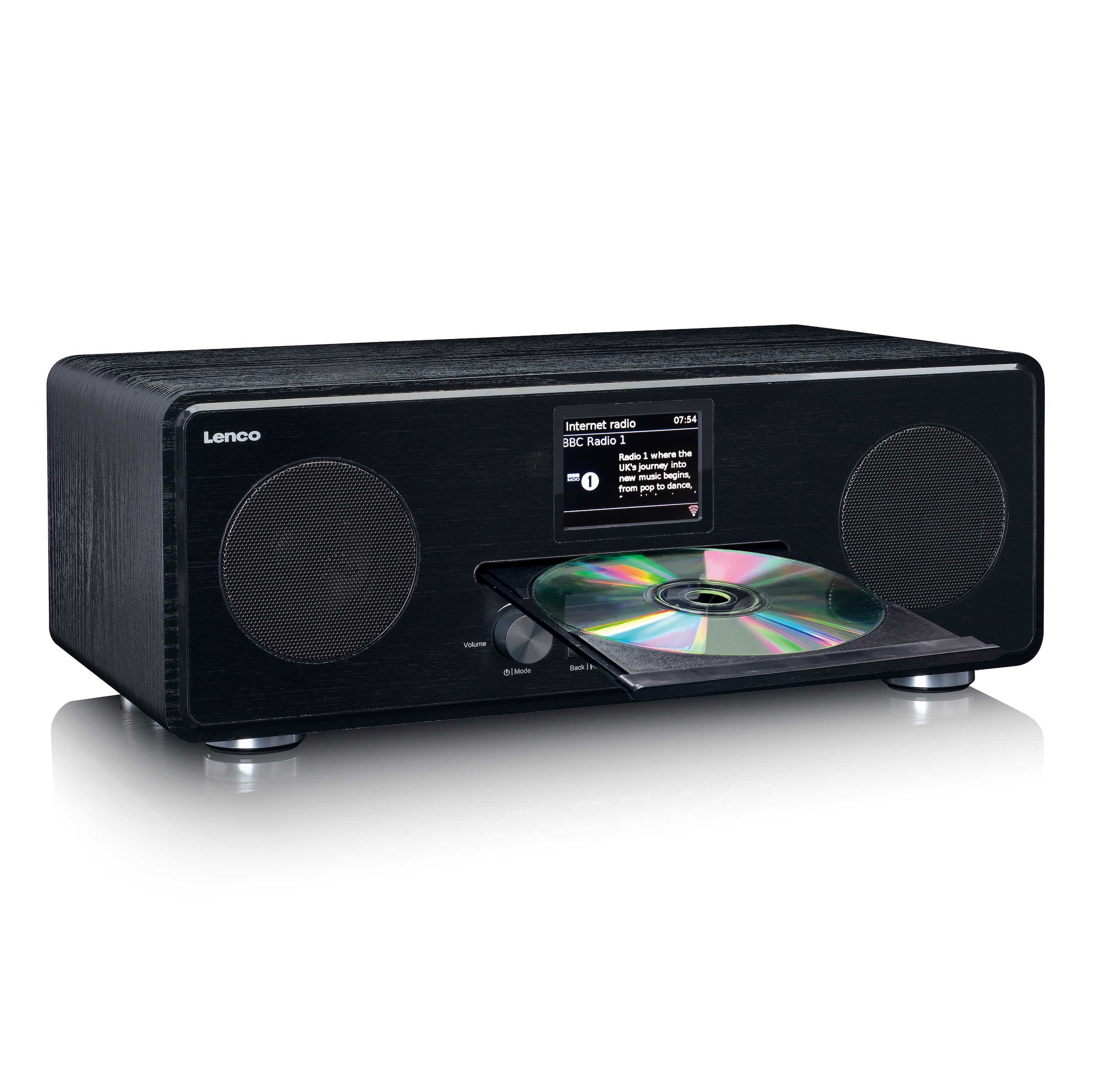 Lenco Internet-Radio »DIR-261BK« (Bluetooth | WLAN Digitalradio (DAB+) | FM-Tuner | Internetradio 20 W) mit DAB+/FM, CD/MP3, 2,8" Farbdisplay
