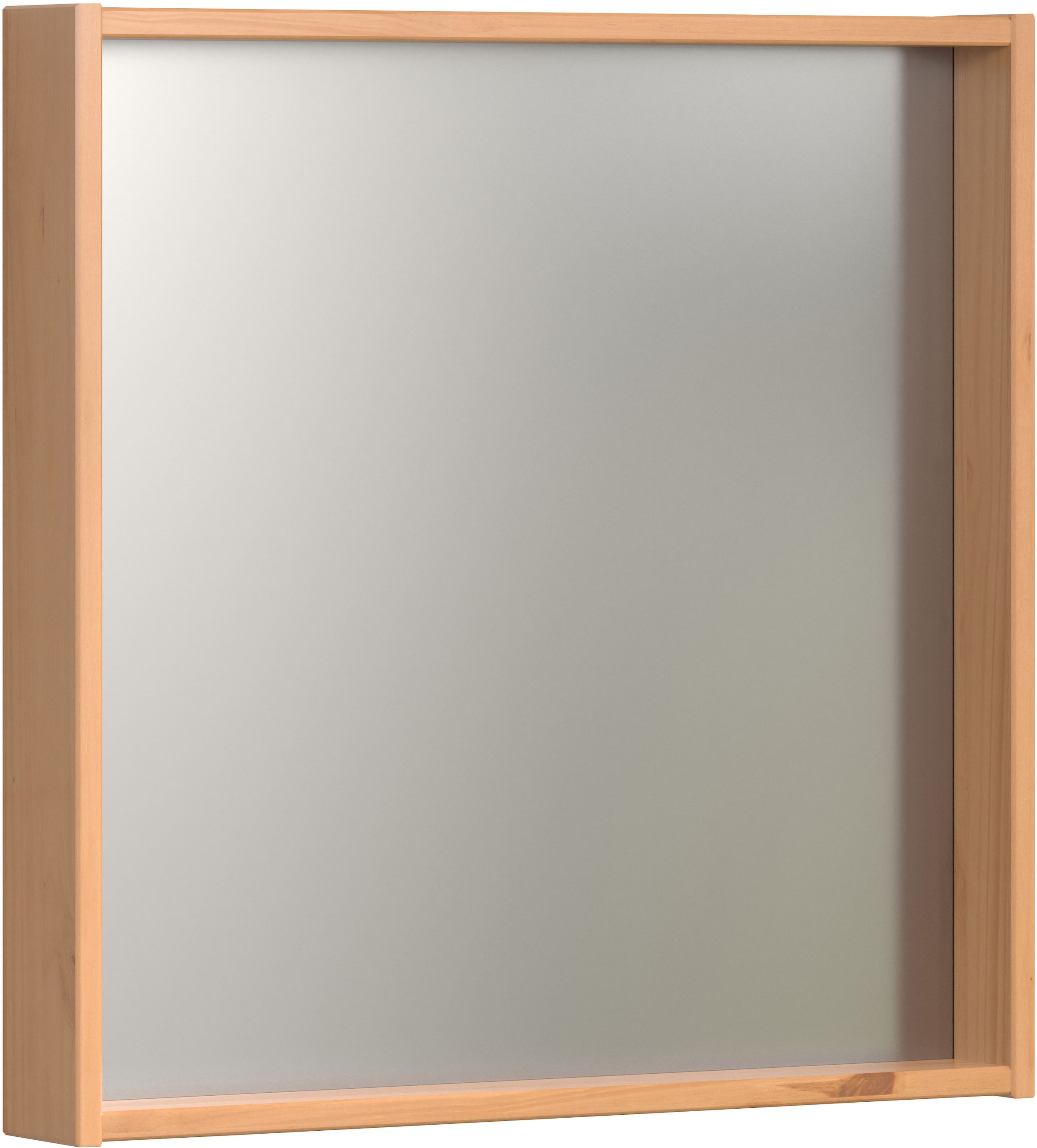 Badspiegel »Kall«, (1 St.), Spiegel mit Rahmen aus lackiertem Massivholz - Mit Floatglas