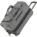 travelite Reisetasche »Basics, 70 cm, grau/grün«, mit Trolleyfunktion und Volumenerweiterung