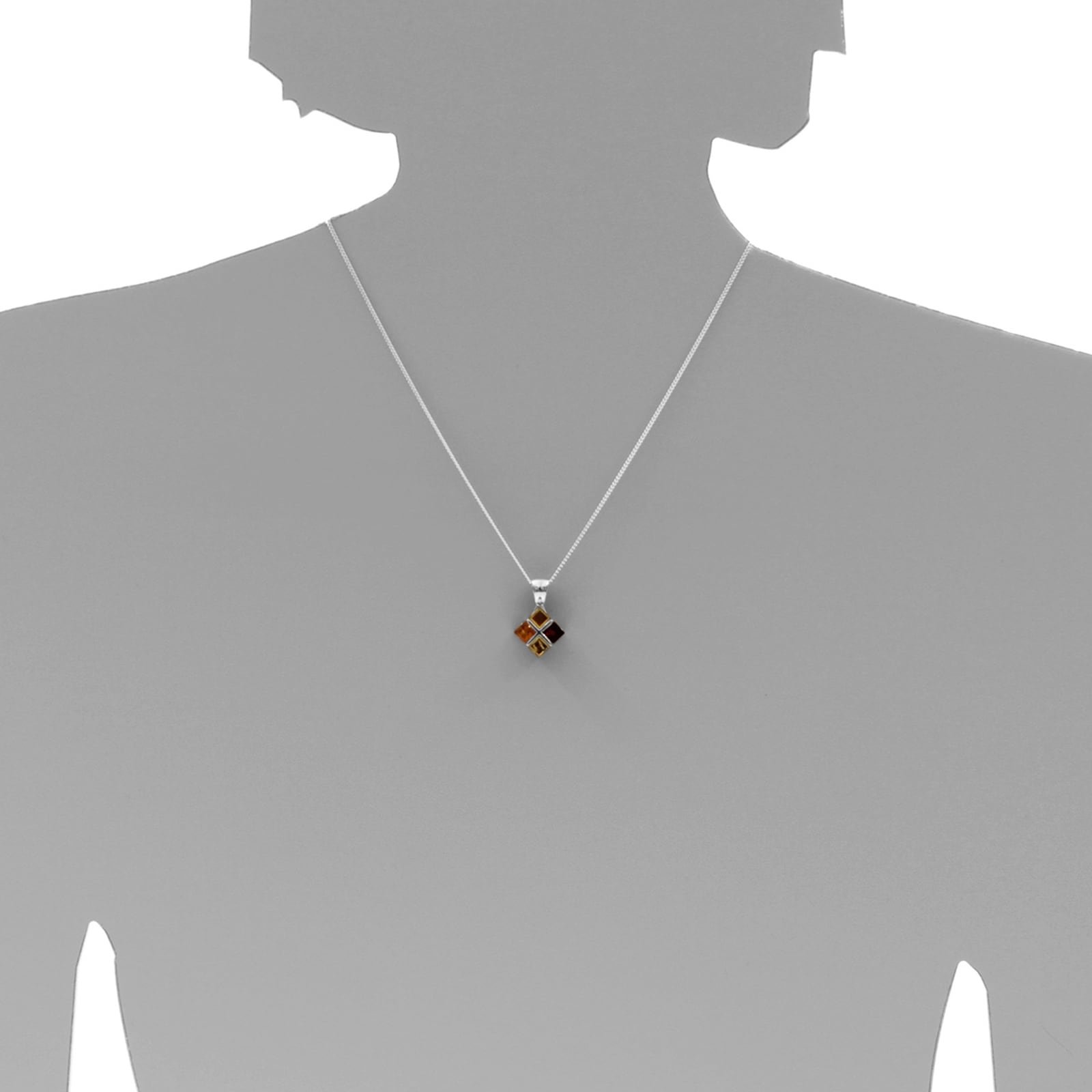 OSTSEE-SCHMUCK Kette mit Anhänger »- Würfel 11 mm - Silber 925/000 - Bernstein«