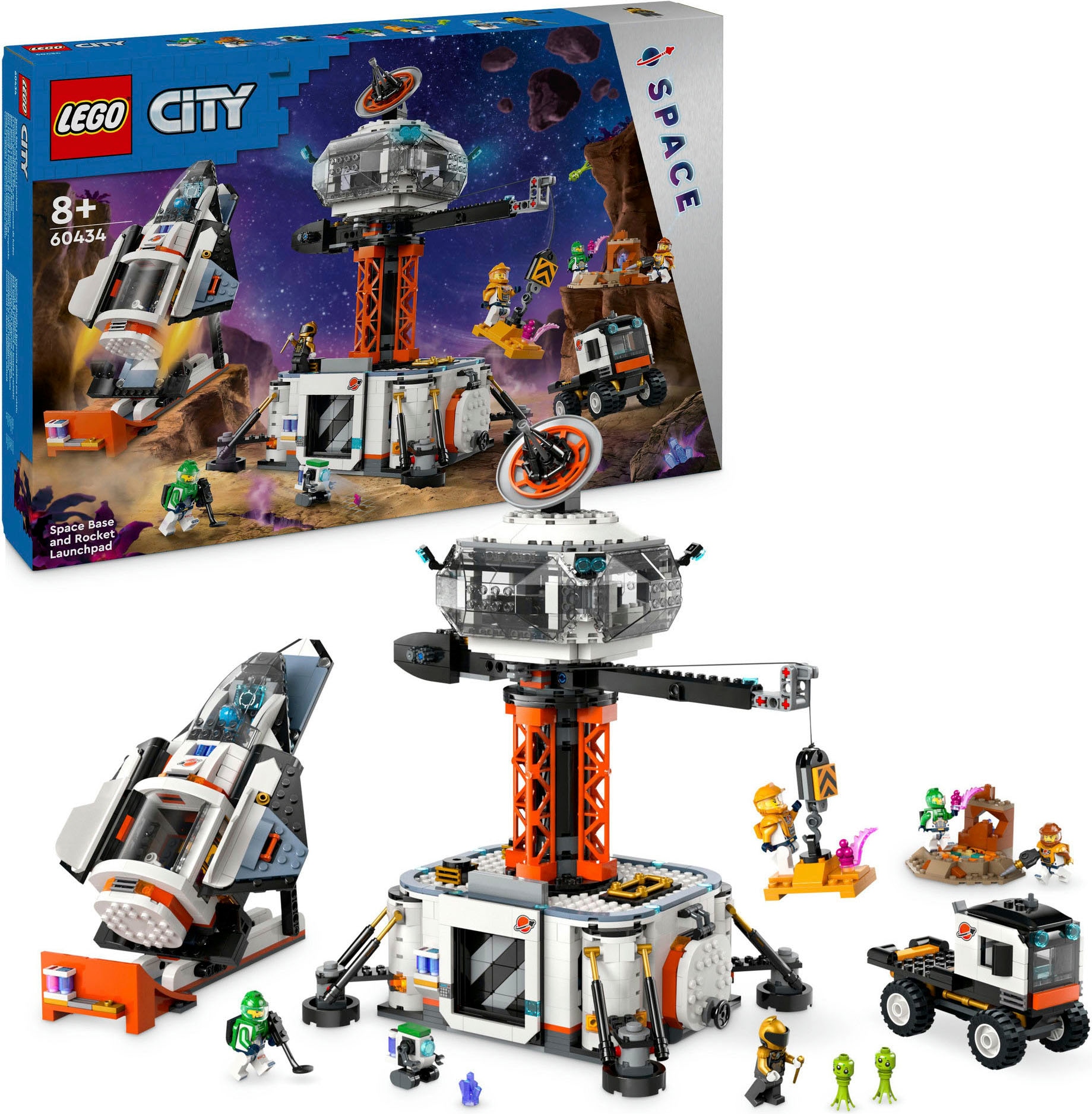 Konstruktionsspielsteine »Raumbasis mit Startrampe (60434), LEGO City«, (1422 St.),...