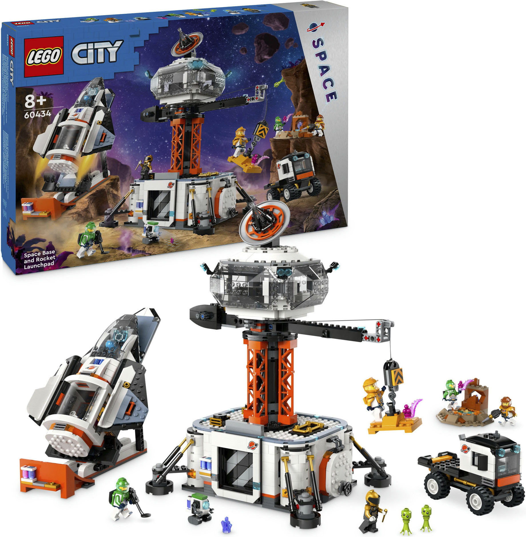 Lego Konstruktionsspielsteine »Raumbasis mit Startrampe (60434), LEGO City« Made in Europe in bunt
