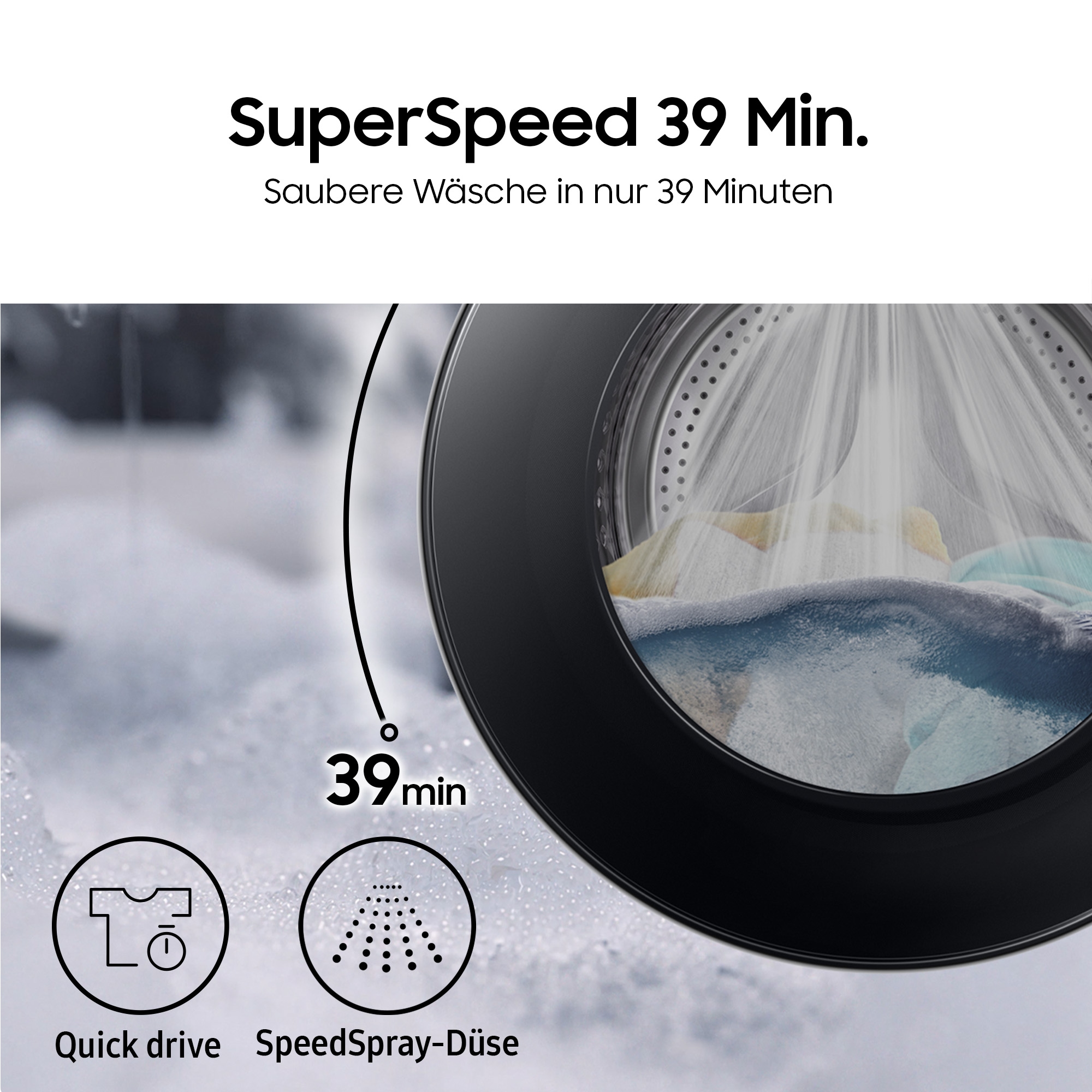 Samsung Waschtrockner »WD11DB8B85GHU2« WD8400D 11 kg /6 kg 72 dB(A) Quick Drive™ Option – Volle Waschleistung. Halbe Zeit