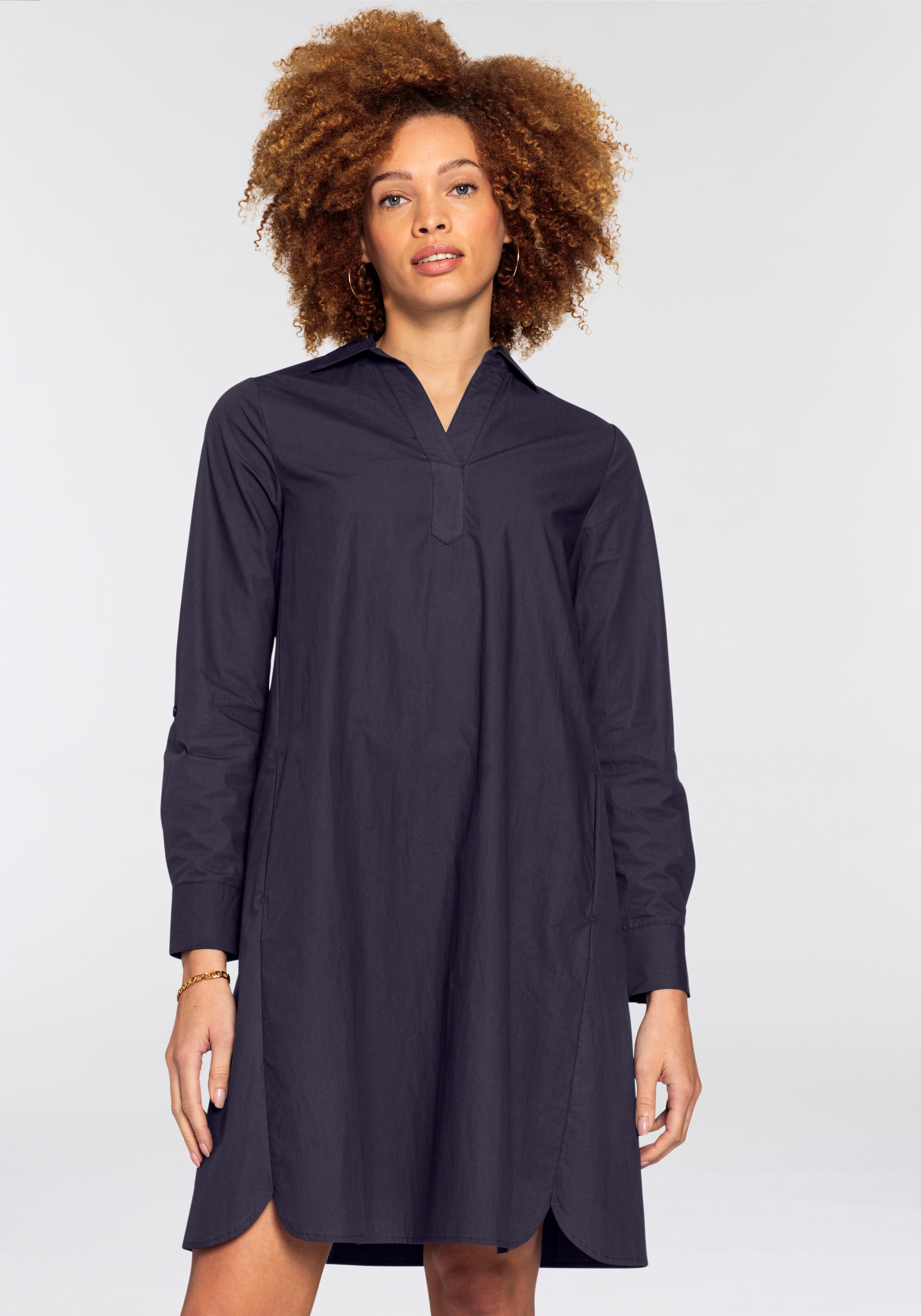 Blusenkleid, in A-Linie aus hochwertiger Baumwolle - NEUE KOLLEKTION