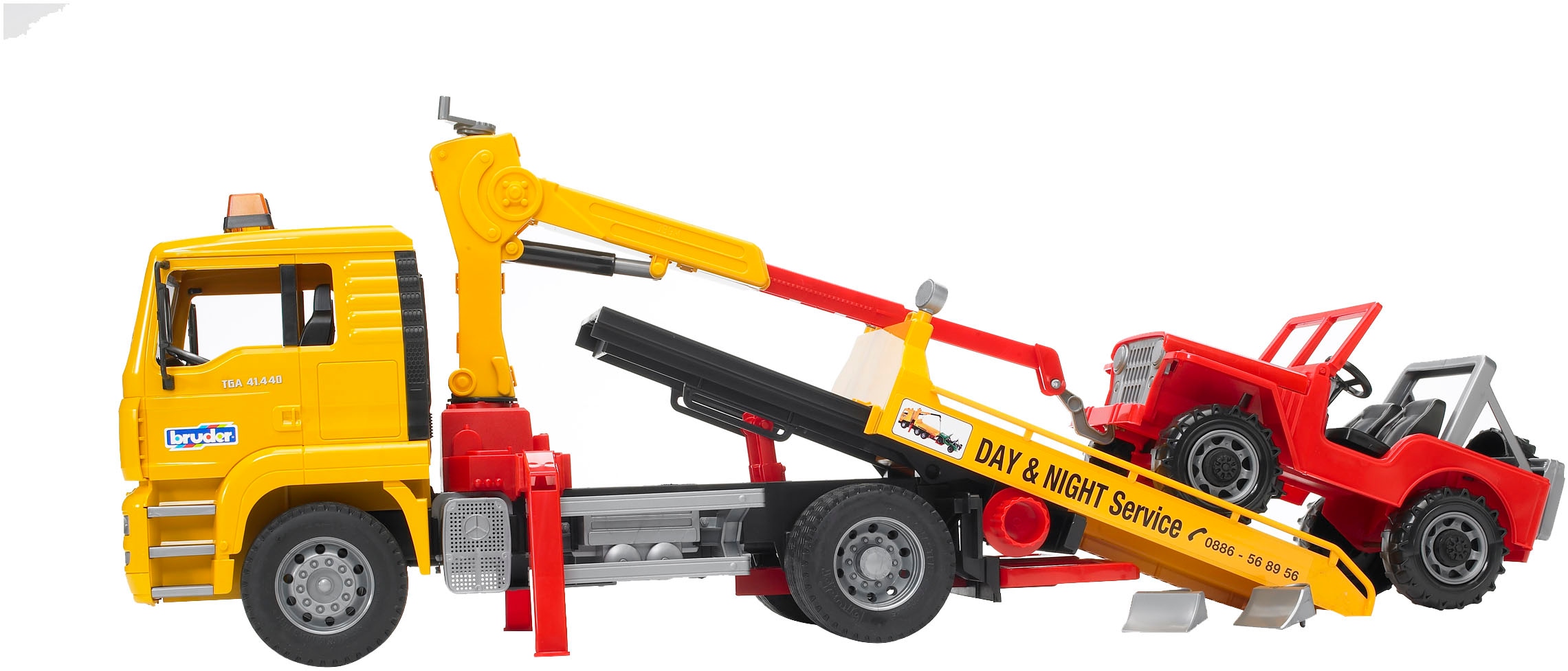 Bruder® Spielzeug-Abschlepper »MAN Abschlepp LKW mit Geländewagen 26 cm (02750)« Made in Europe