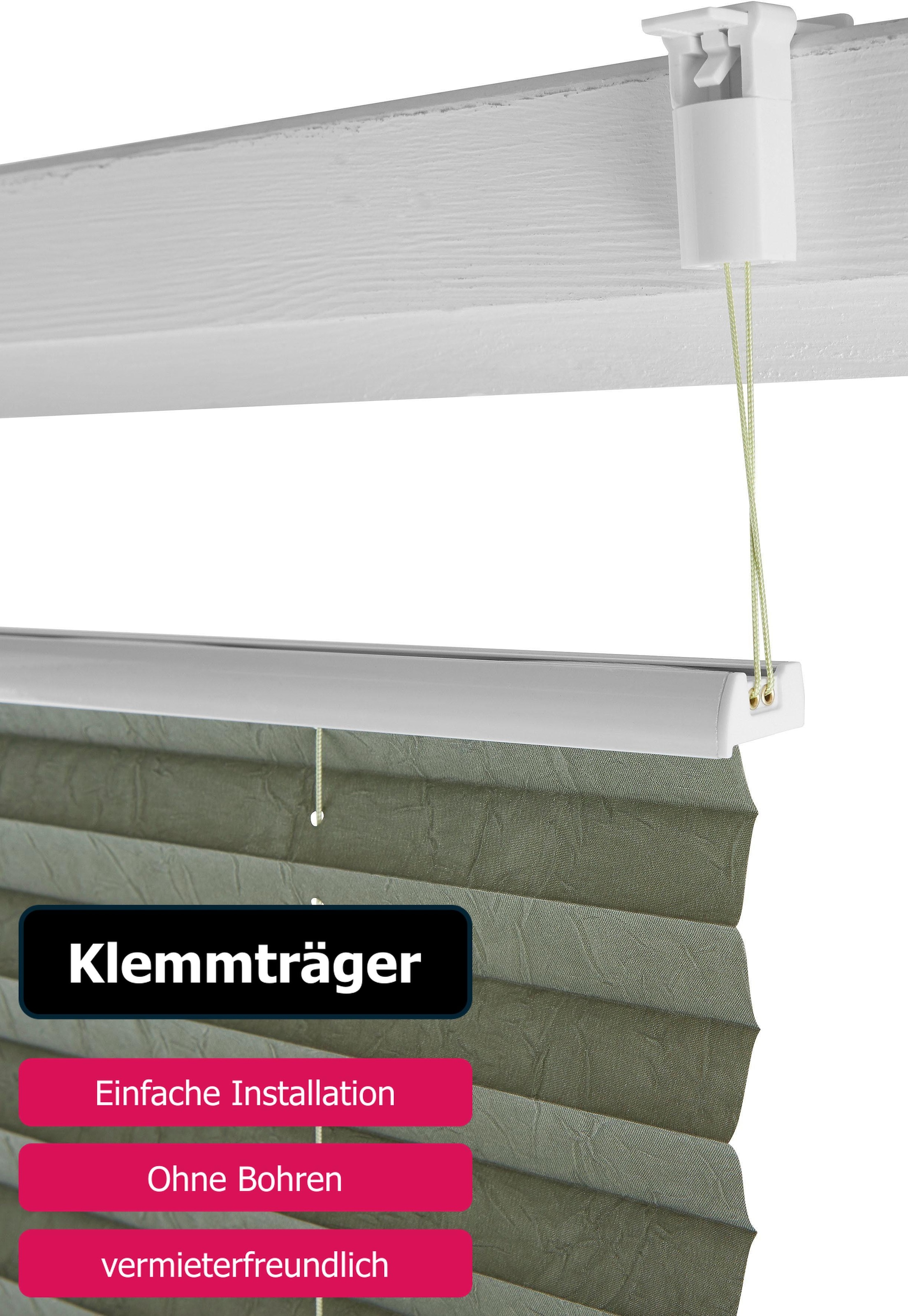 my home Plissee »DAHRA - in Crush-Optik« Lichtschutz ohne Bohren verspannt Fixmaß, Bestseller mit über 5500 4,5-Sterne-Bewertungen, Klemmträger