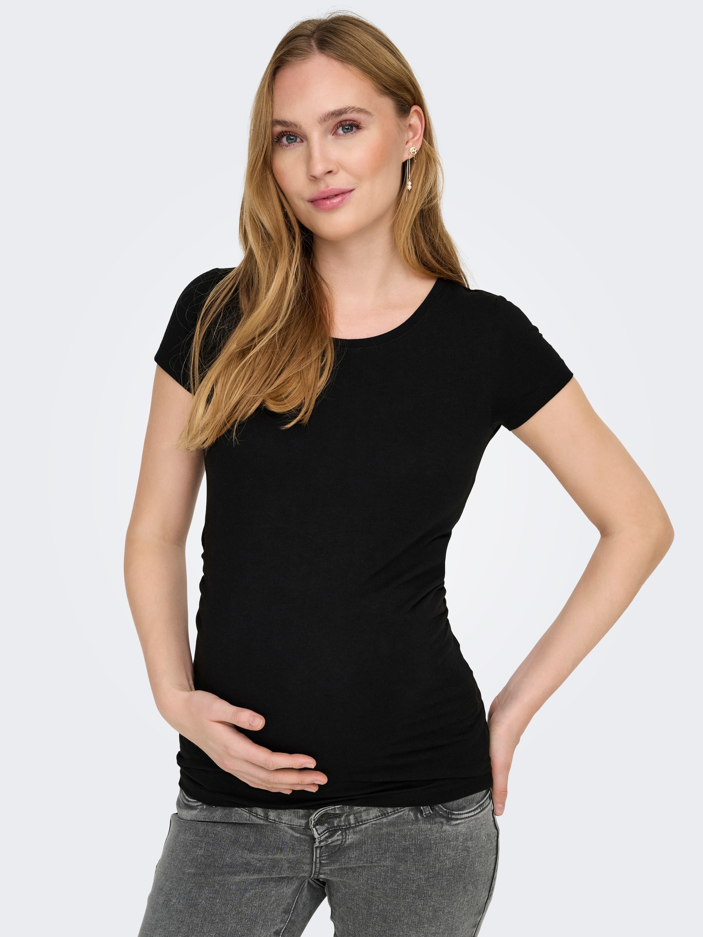 ONLY MATERNITY Umstandsshirt »OLMLOVELY S/S ONECK TOP 2PACK JRS NOOS«, (Packung, 2 tlg.)